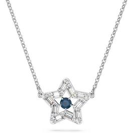 Swarovski Stella pendant, Mixed cuts, Star, Blue, Rhodium plated