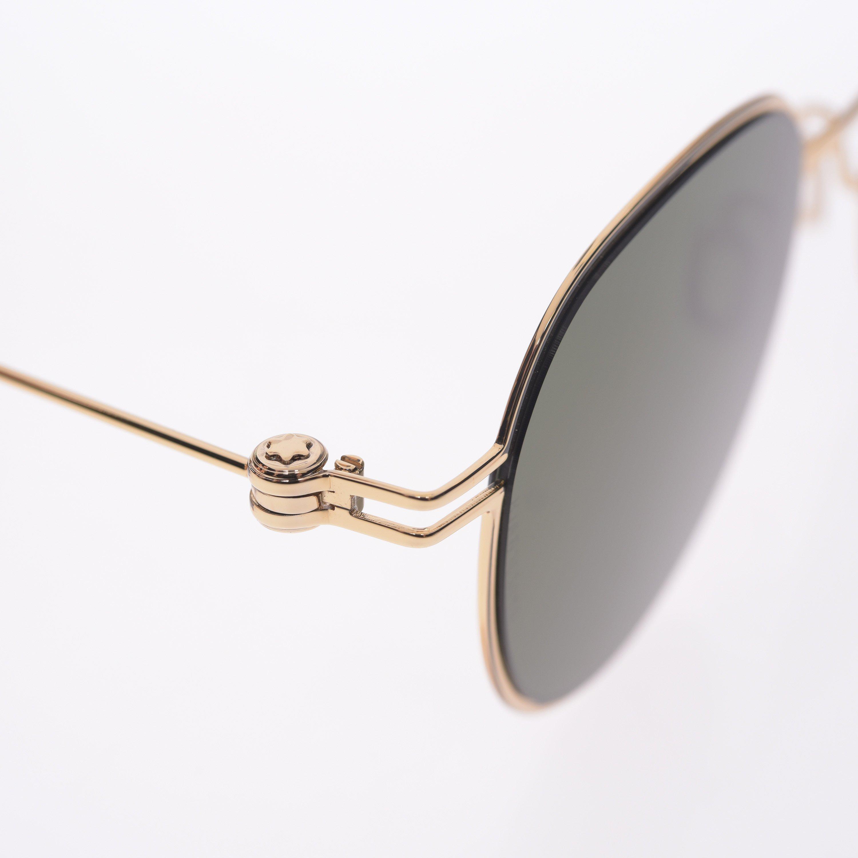 Gold/Green - Montblanc - Sunglasses Mb0002s - 3