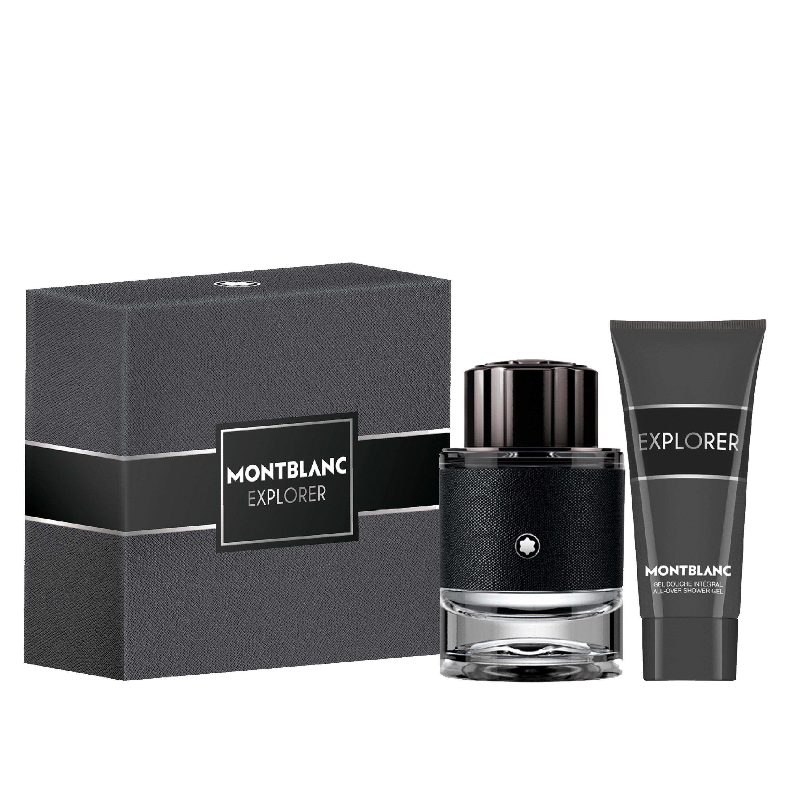 White - Montblanc - Explorer Gift Set: Eau de Parfum 60ml + Shower Gel 100ml Plastic Free - 1