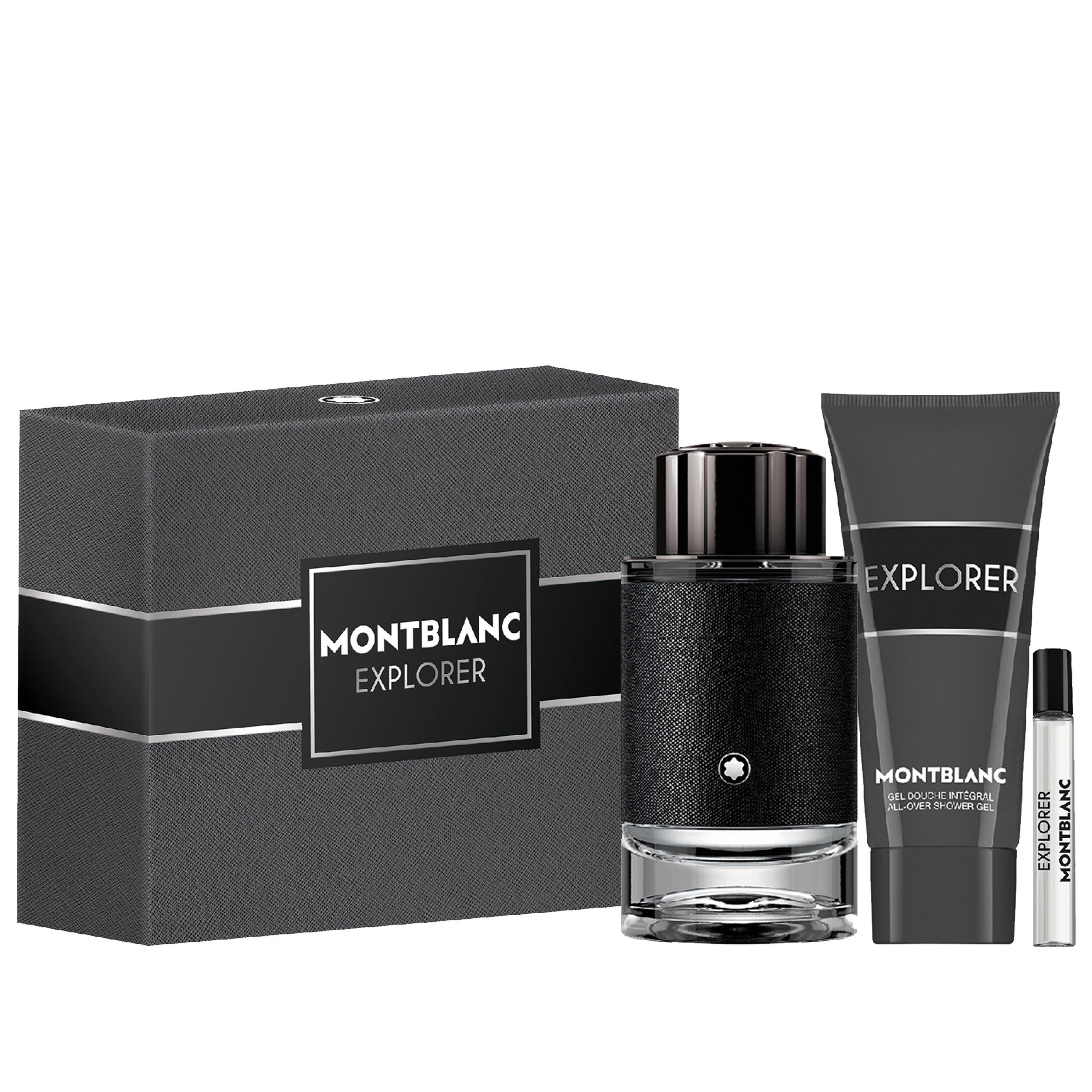 Montblanc Explorer Gift Set: Eau de Parfum 100ml + Shower Gel 100ml + Travel Spray 7.5ml Plastic Fre