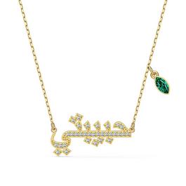 Swarovski Symbolica necklace, Green, Gold-tone plated