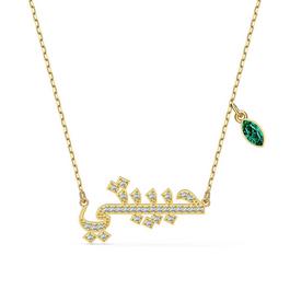 Swarovski Symbolica necklace, Green, Gold tone plated