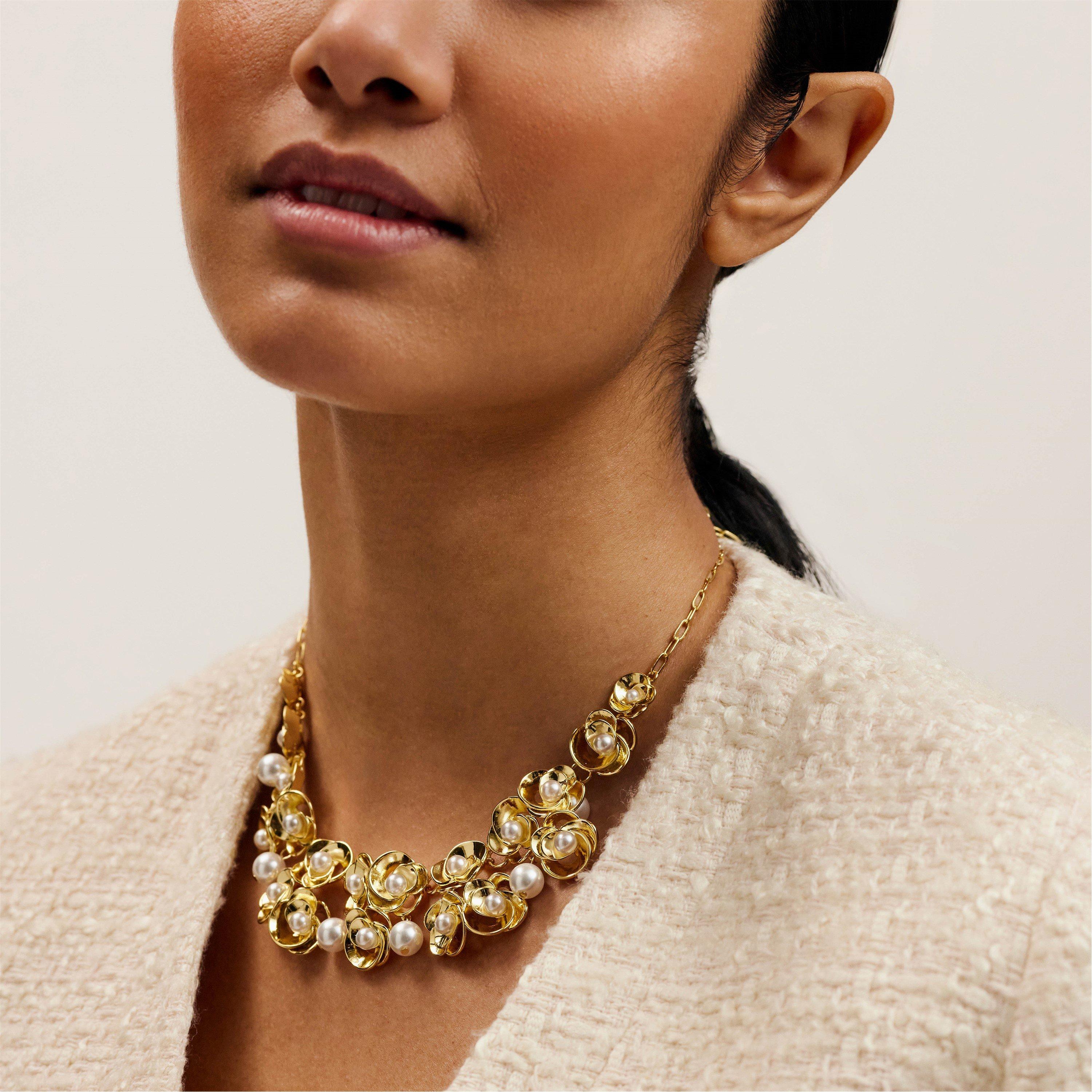 Gold/Perle - Ted Baker - Women's Flores Statement Necklace - 3