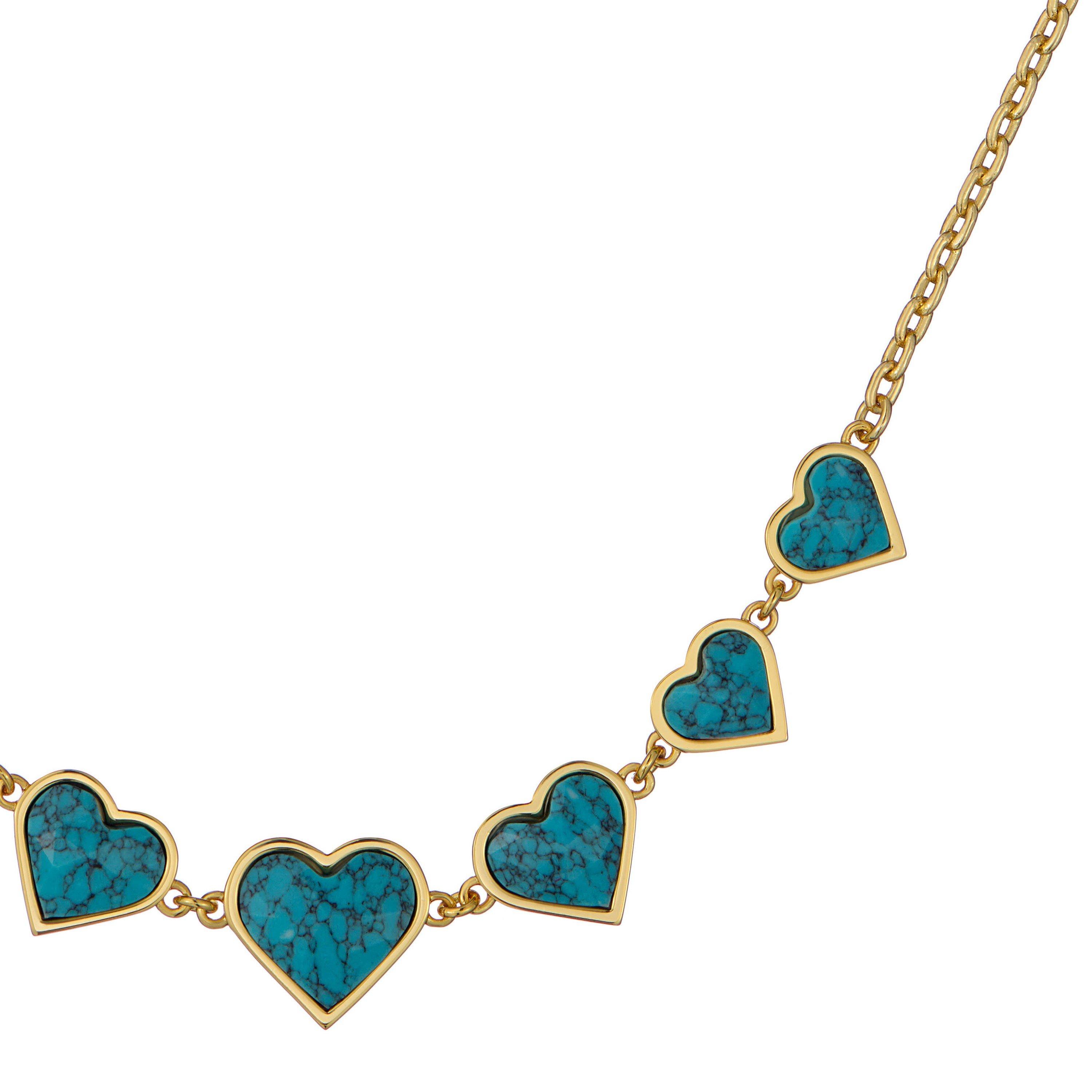 Gold/Turq - Ted Baker - Women's Farah Chain Necklaces - 2