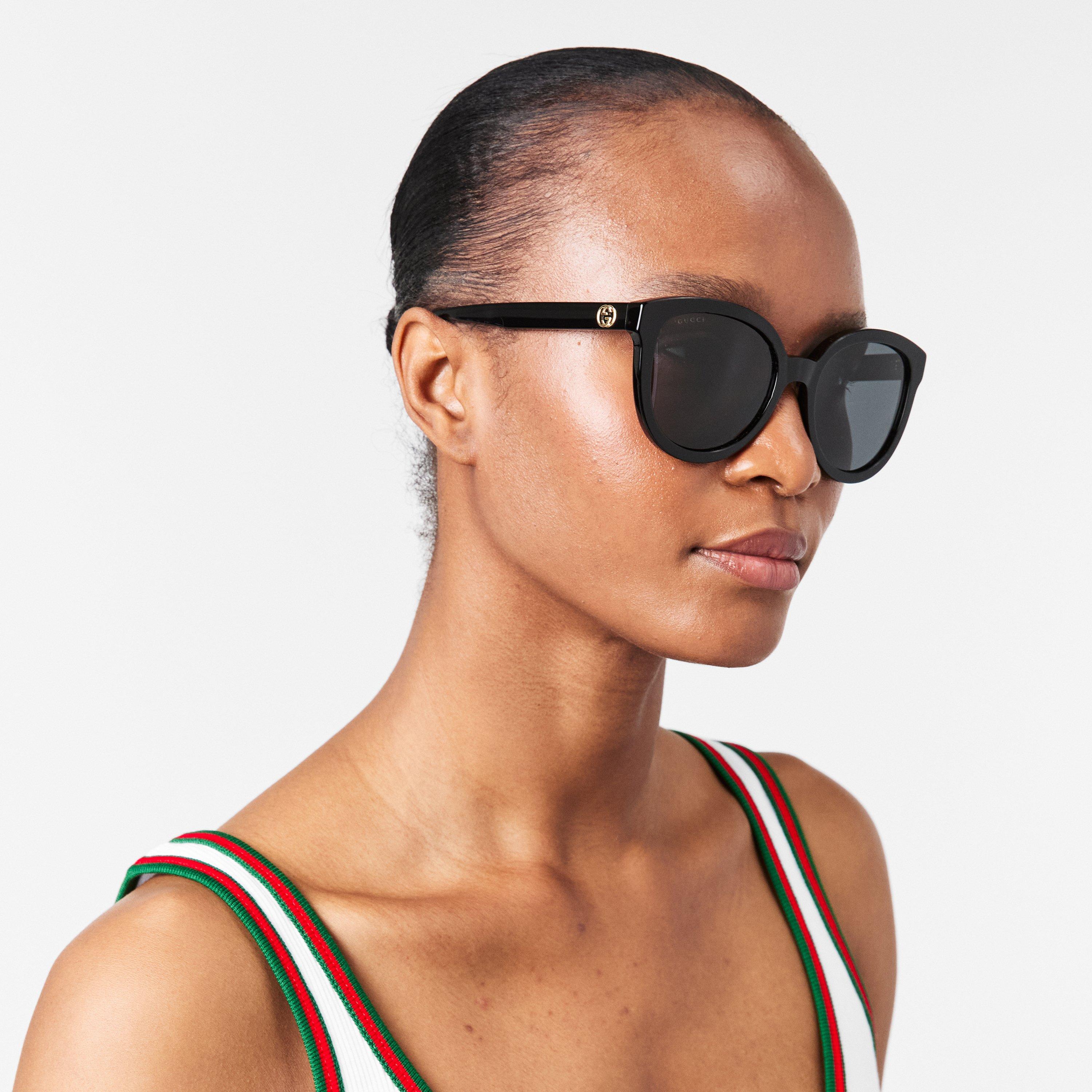 Black - Gucci - Oval Sunglasses - 3
