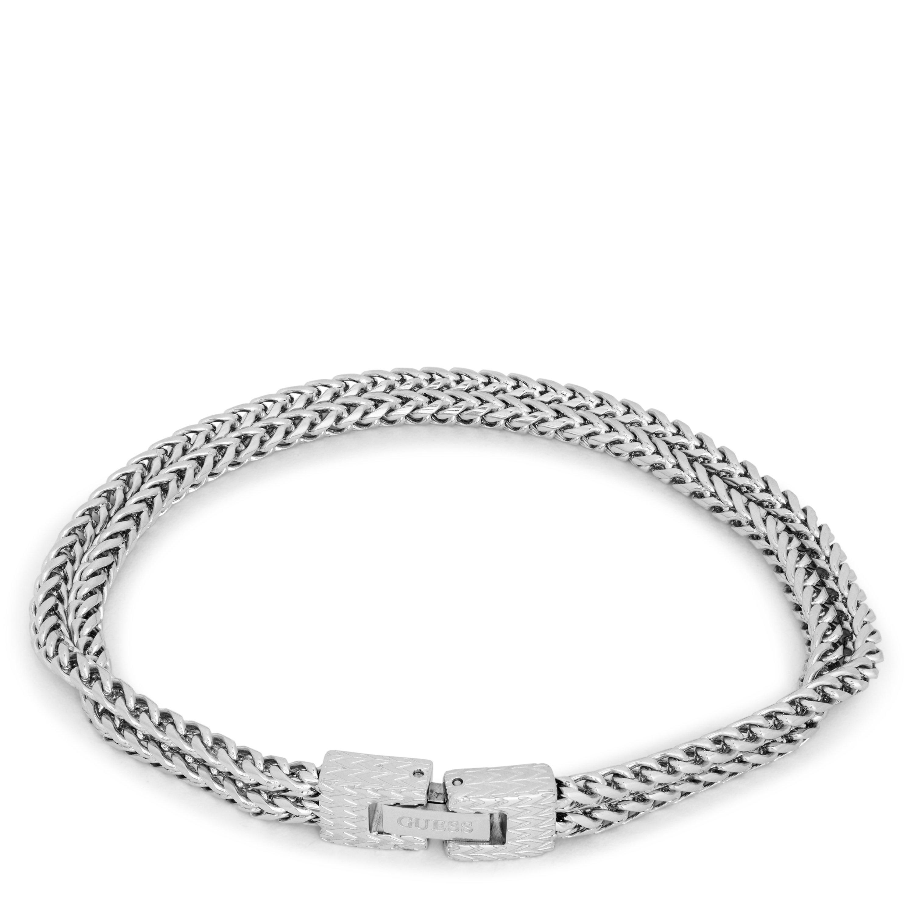 Guess Men's Stainless Steel Chain Bracelet - Silver Tone