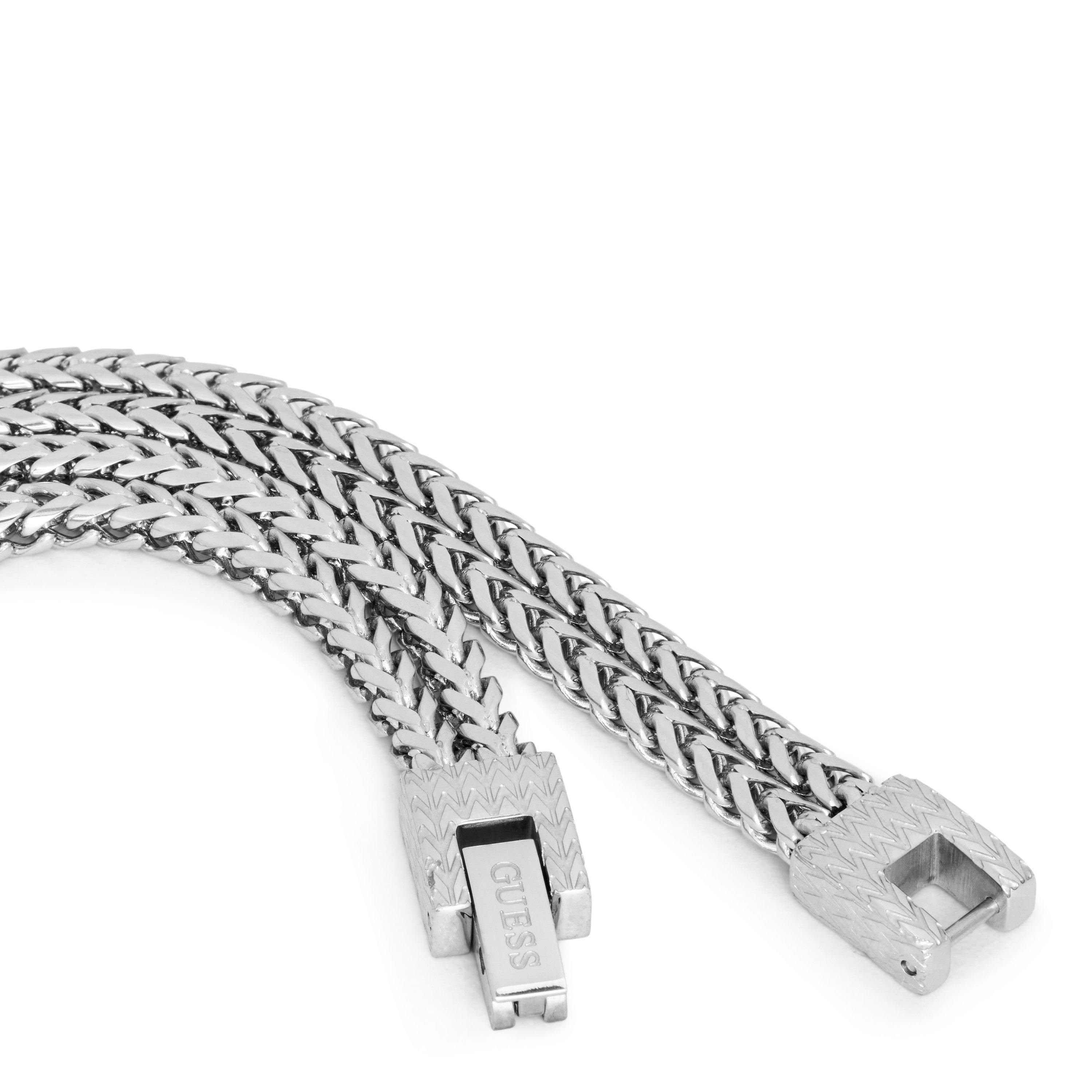 Silver Tone - Guess - Men's Stainless Steel Chain Bracelet - 2