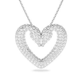 Swarovski Sublima pendant, Heart, Large, Pink, Rhodium plated