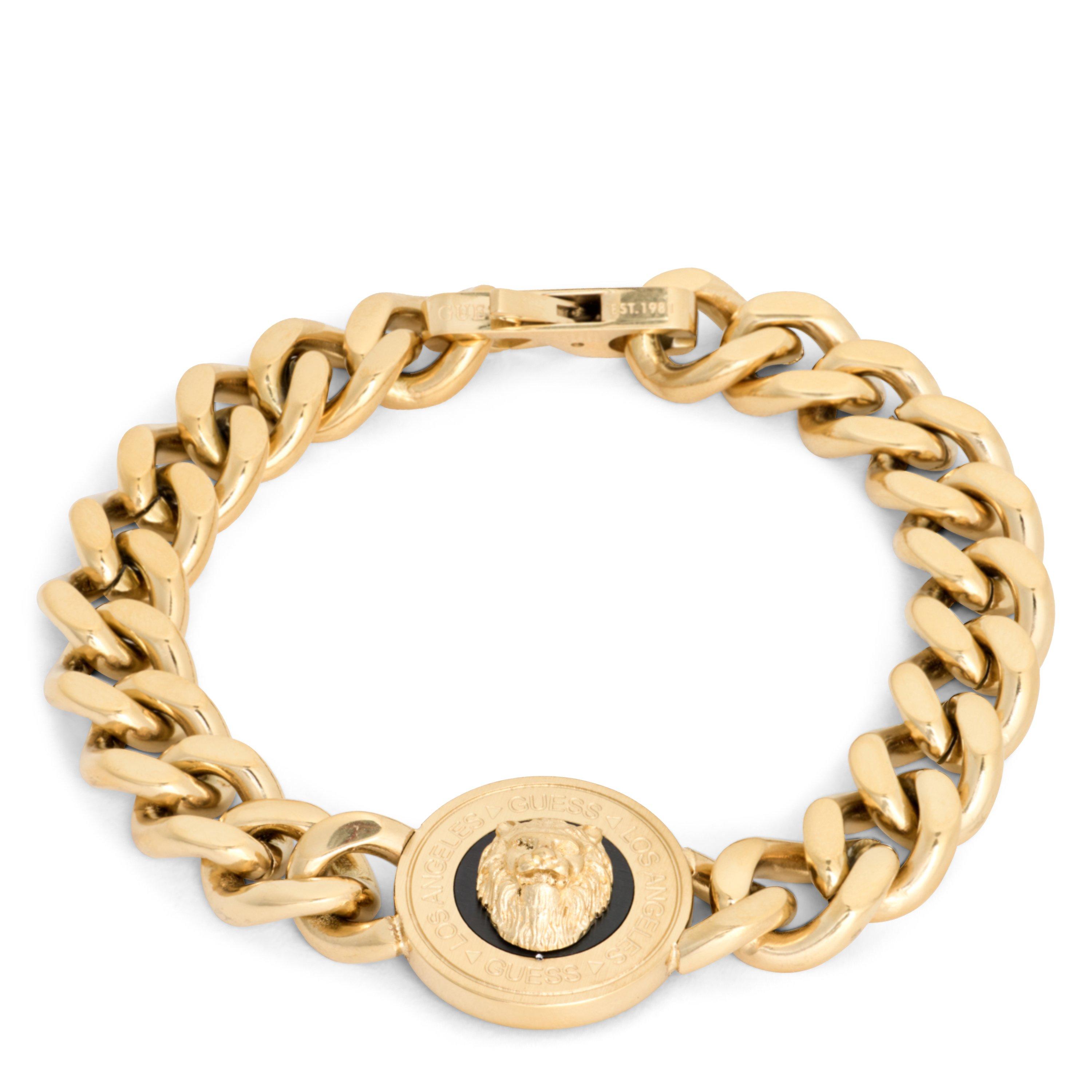 Guess Men's Lion Coin Chain Bracelet - Yellow Tone