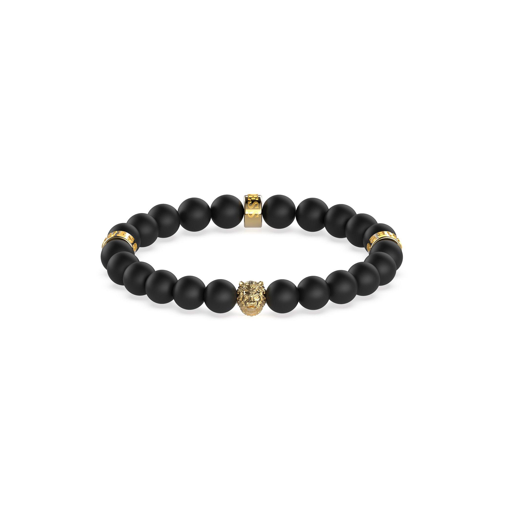 Tono Amarillo - Guess - Guess Black Beads & 12mm Lion Bracelet