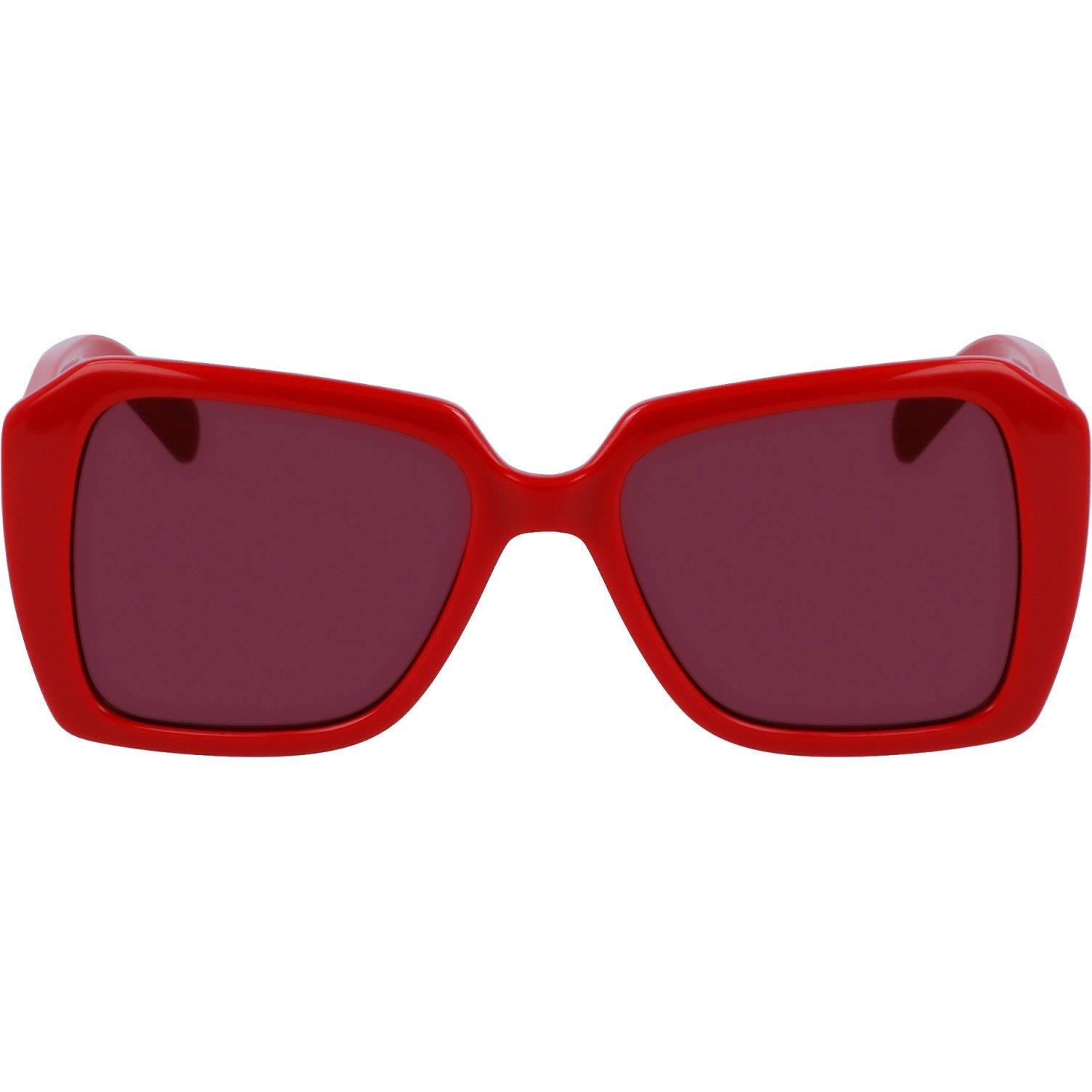 Vermelho - Karl Lagerfeld - Women's UV Protection Rectangle Sunglasses - 1