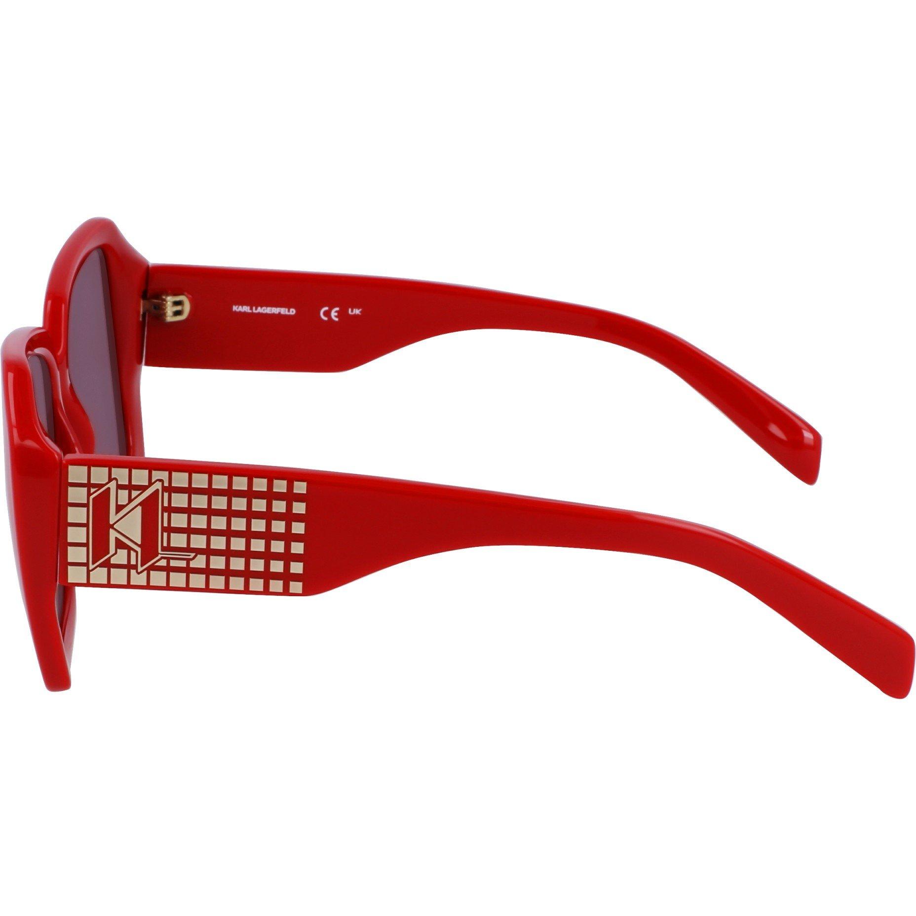 Red - Karl Lagerfeld - Rectangle Sunglasses - 4