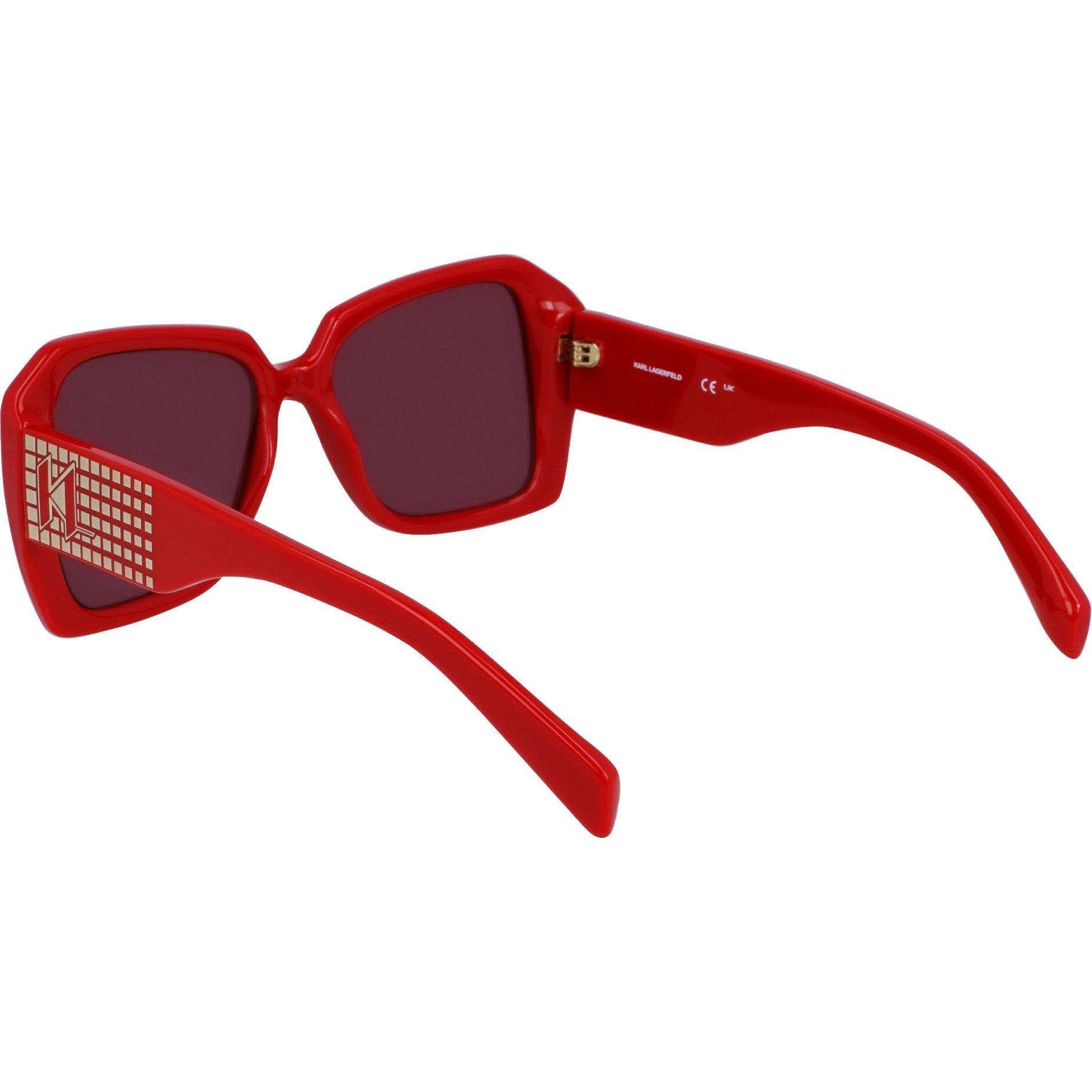 Red - Karl Lagerfeld - Rectangle Sunglasses - 5