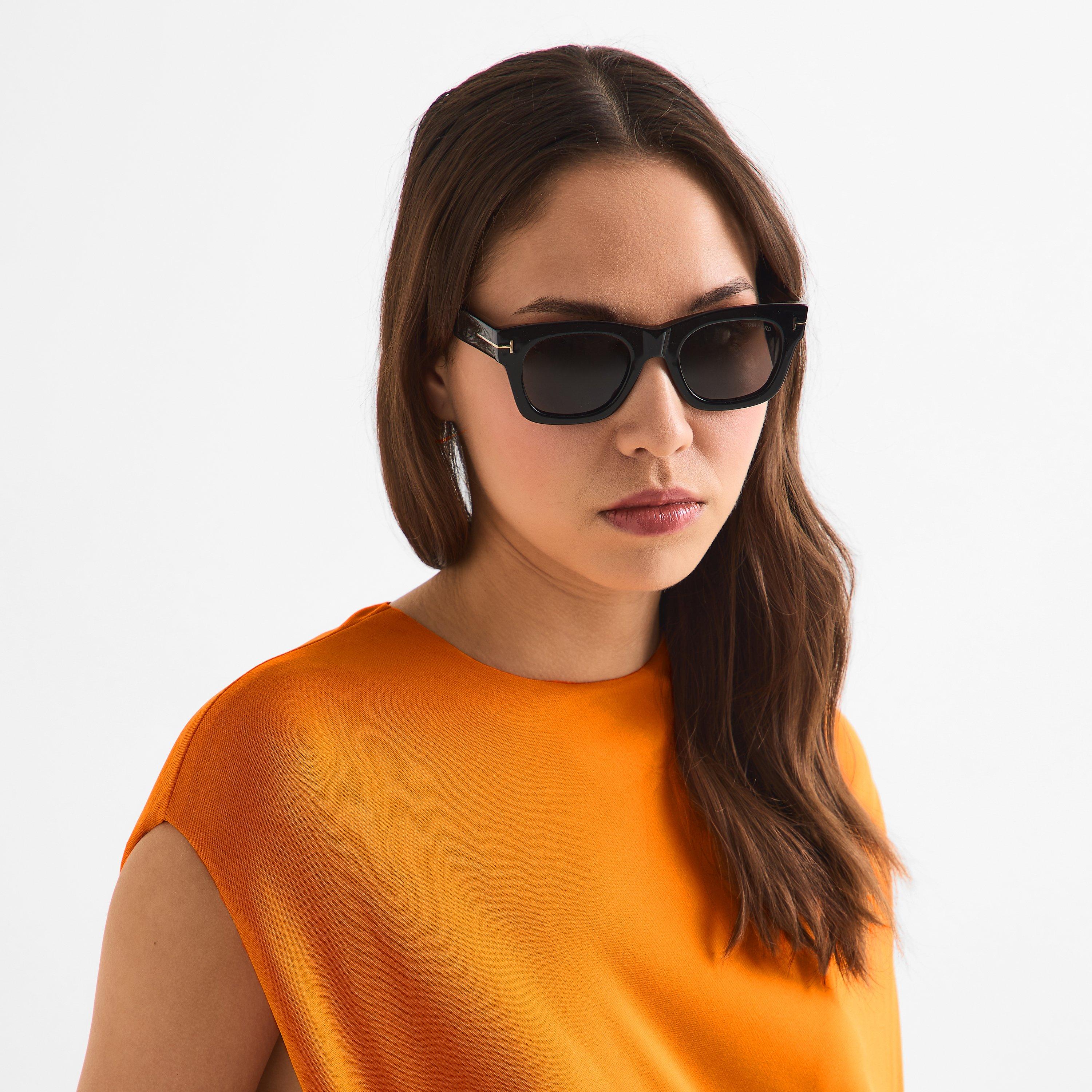 Shiny Black - Tom Ford - Women's Square Sunglasses - 3