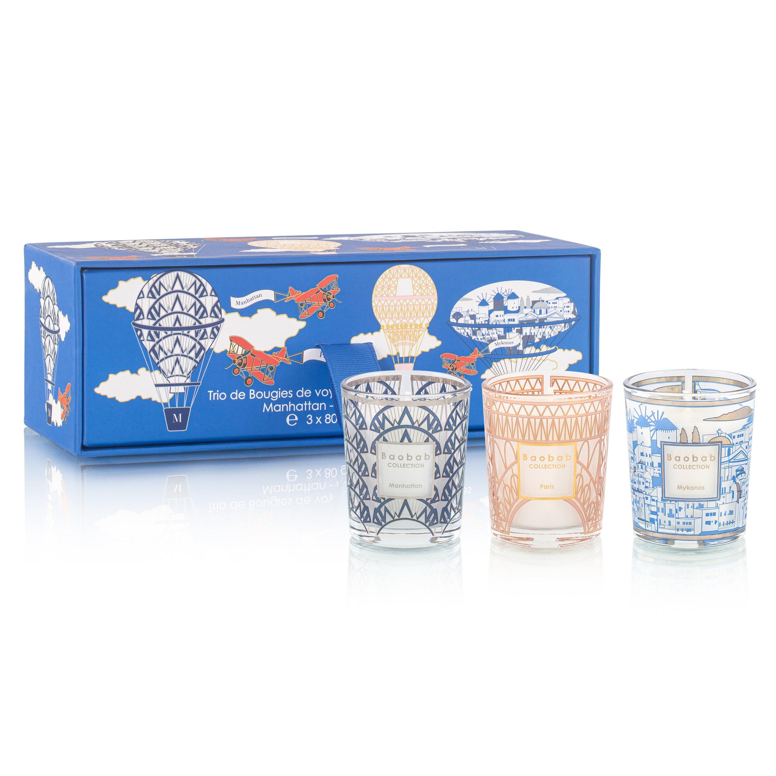 Baobab Collection Baobab Travel Trio Mini Candles - NYC/Paris/MyK