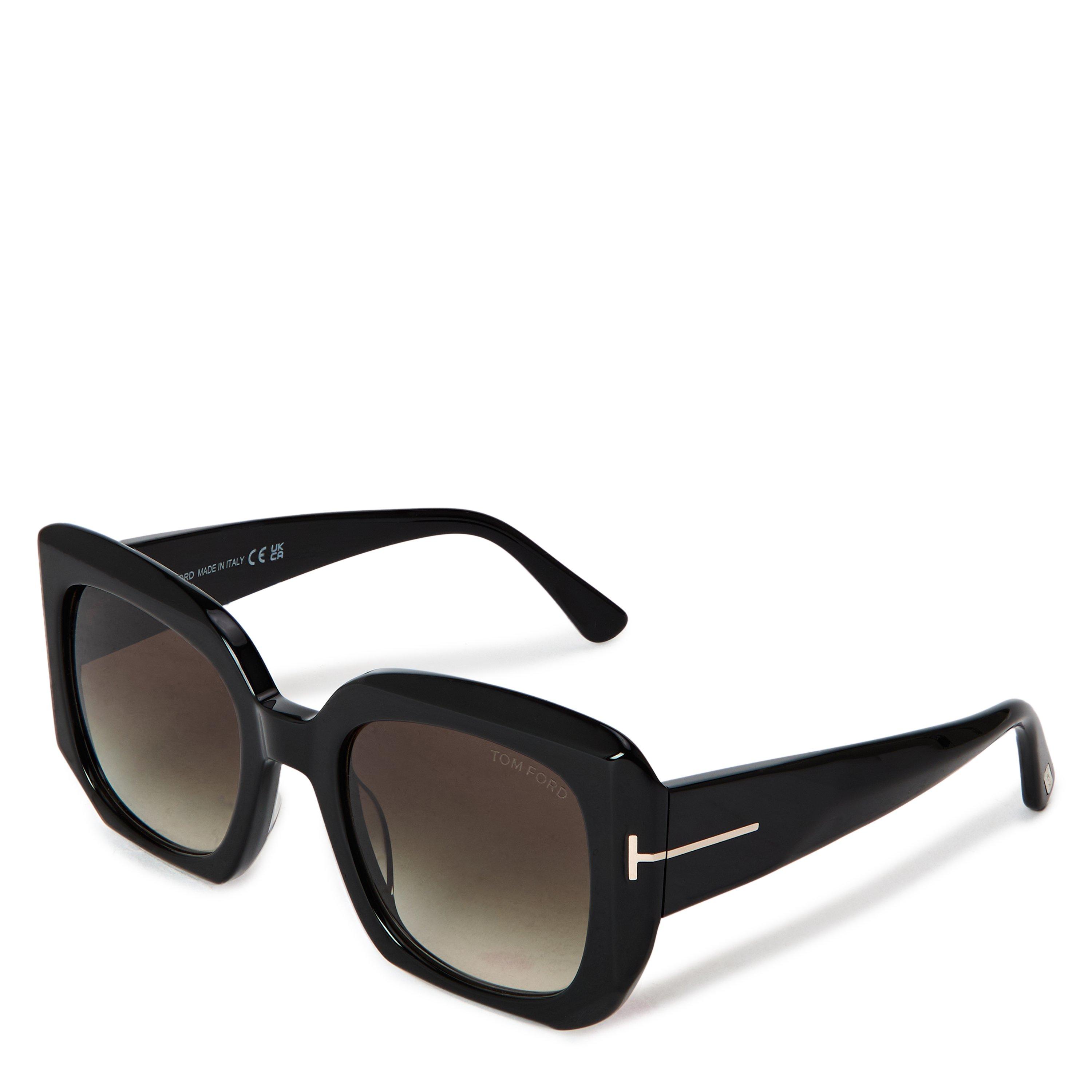 Shiny Black - Tom Ford - Women's Square Sunglasses - 1