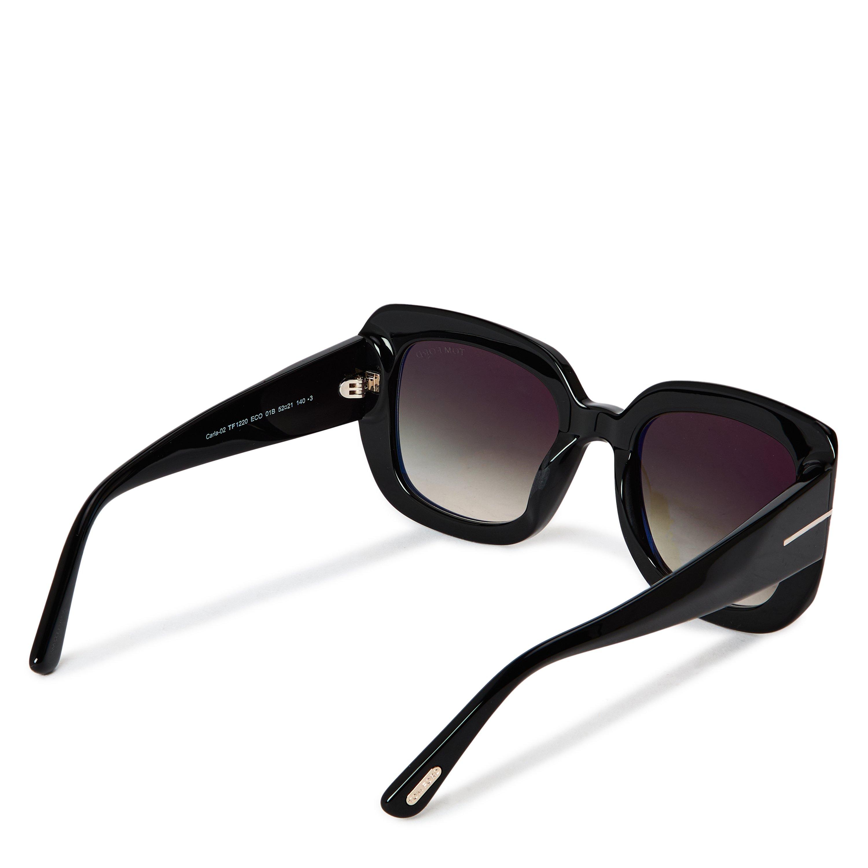 Shiny Black - Tom Ford - Women's Square Sunglasses - 2