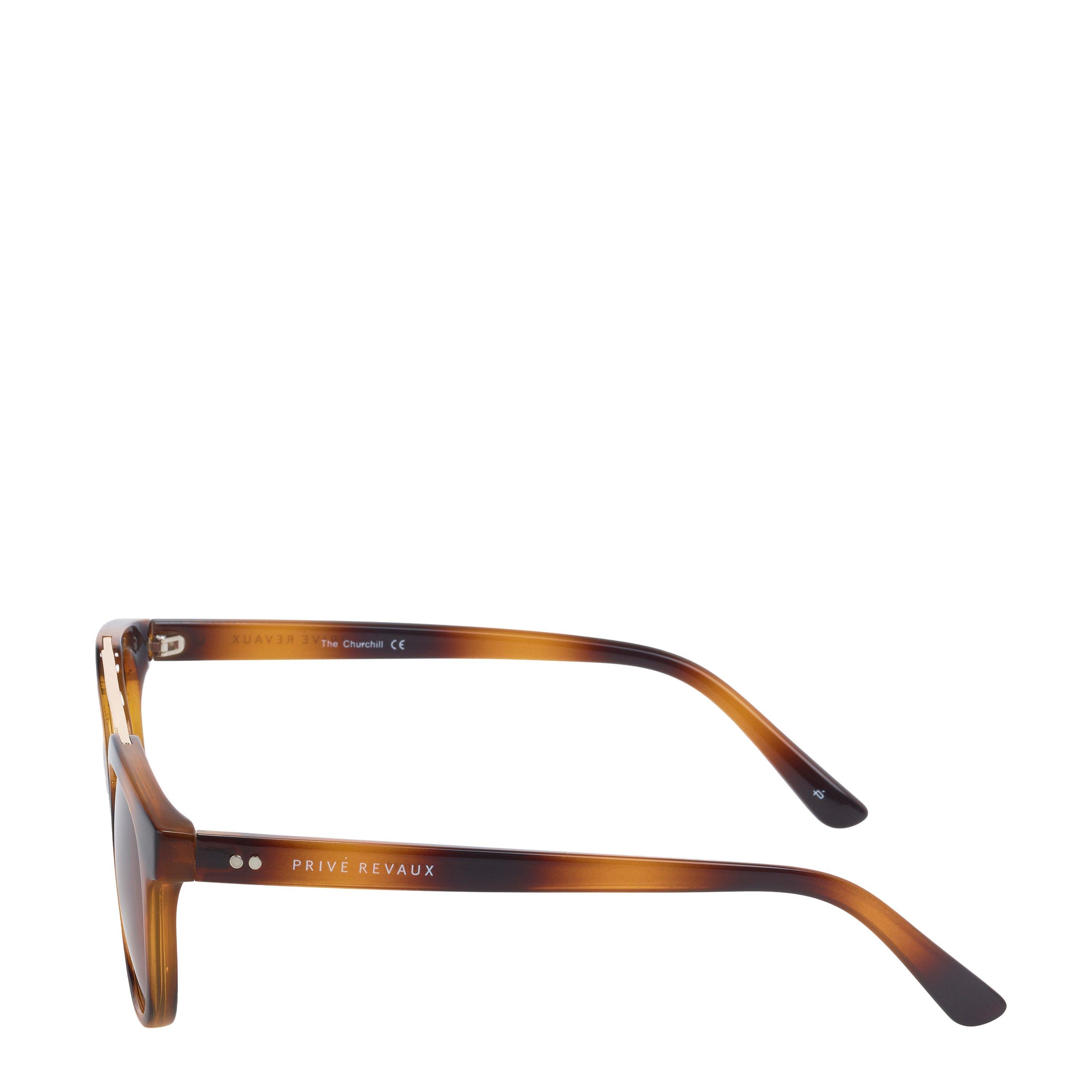 Brown - Prive Revaux - Unisex The Churchill Aviator Sunglasses - 2