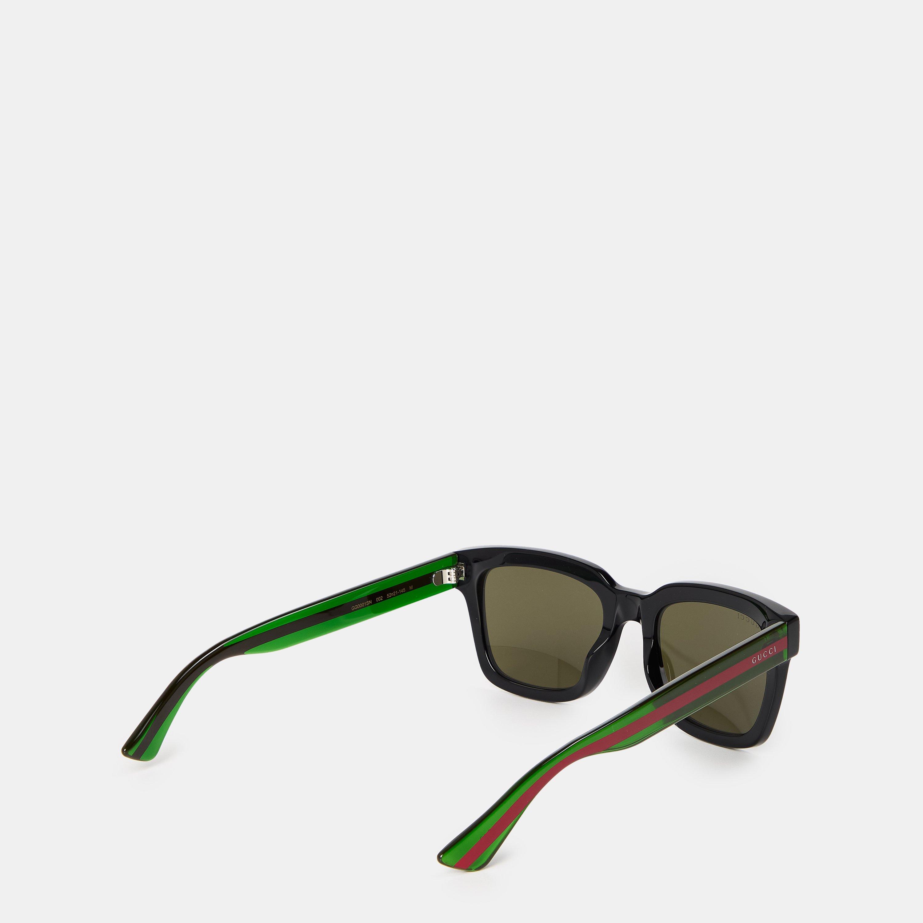 Black - Gucci - Men's Square Logo Sunglasses - 2