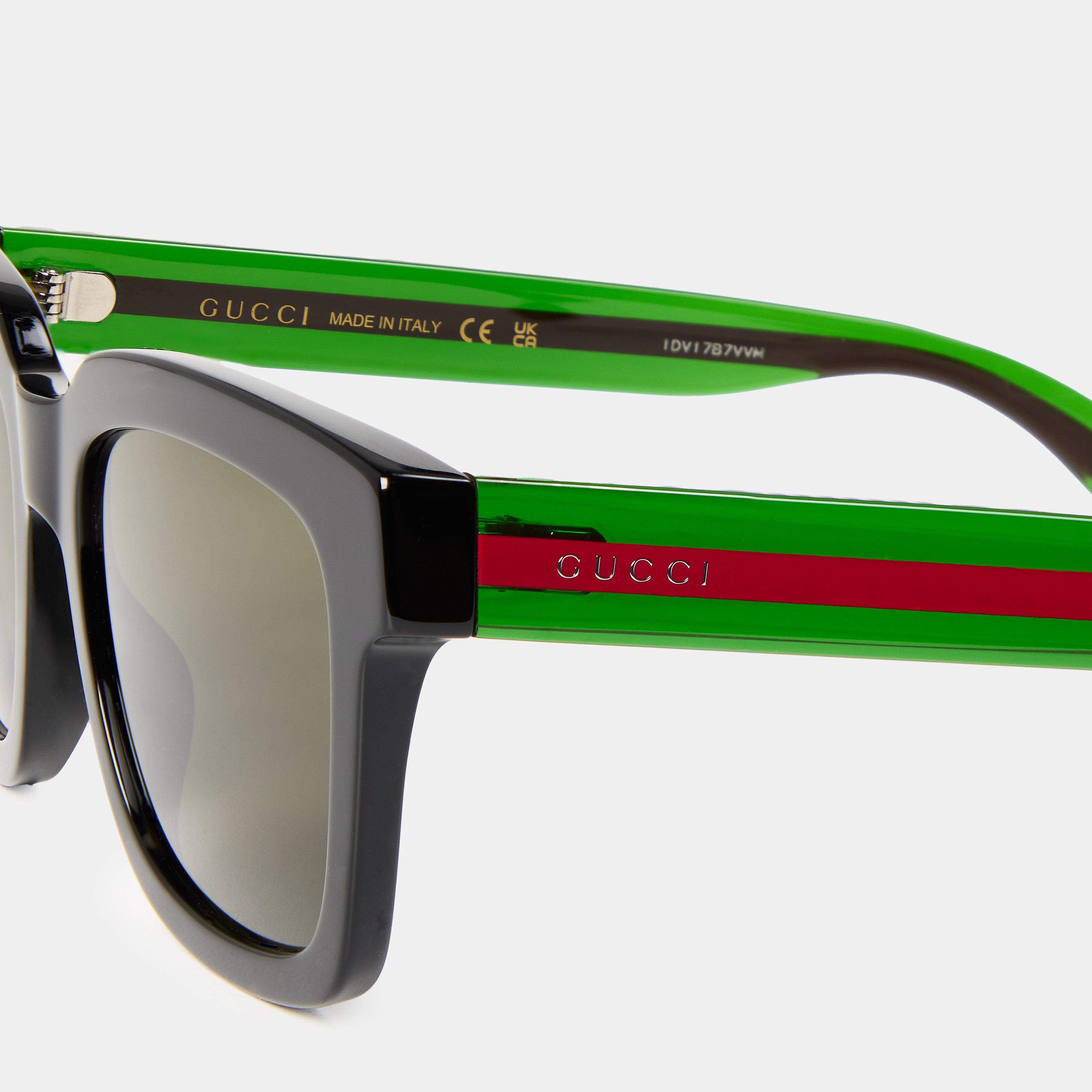 Black - Gucci - Men's Square Logo Sunglasses - 5