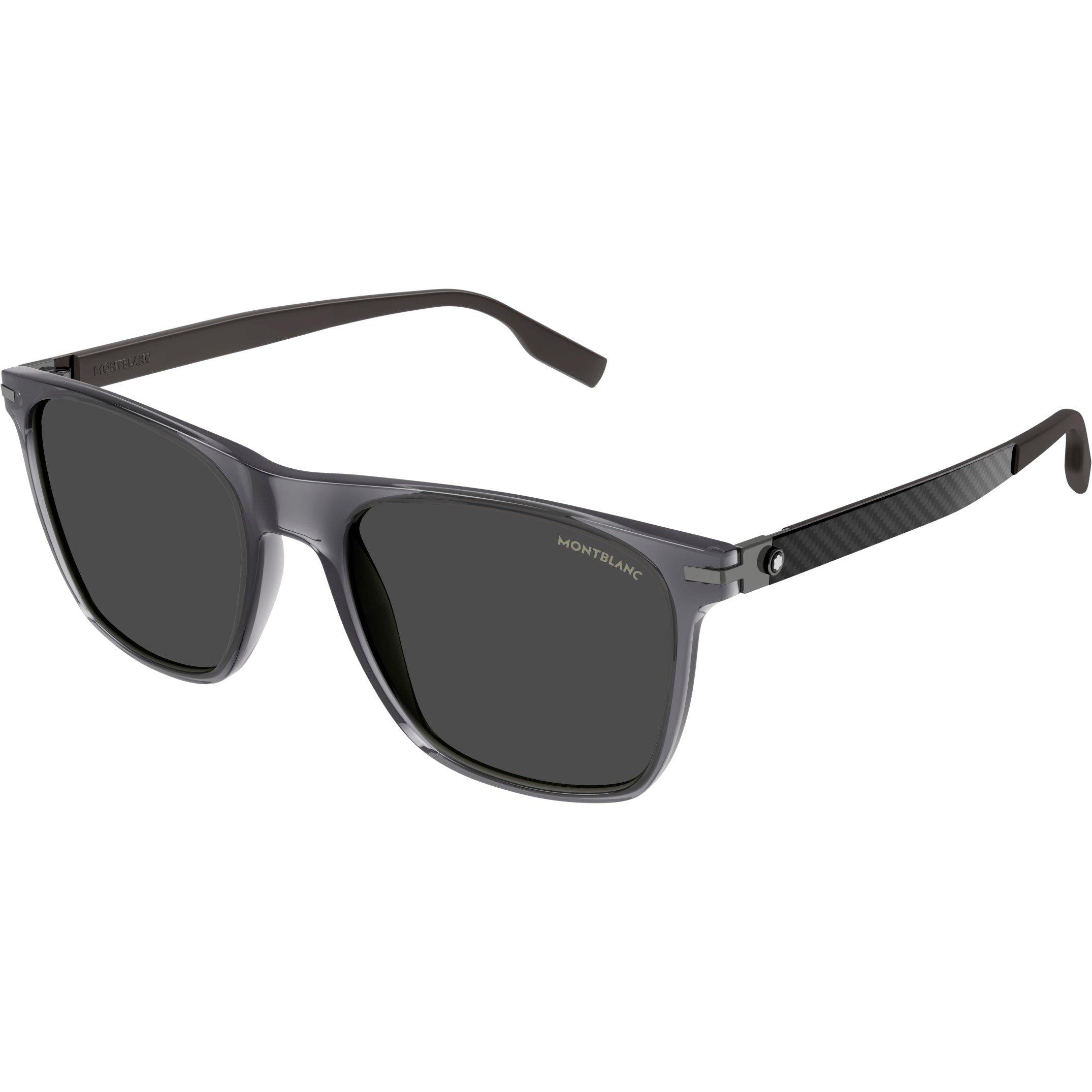 Black - Montblanc - Men's Carbon Fibre Dark Lens Wayfarer Sunglasses - 1