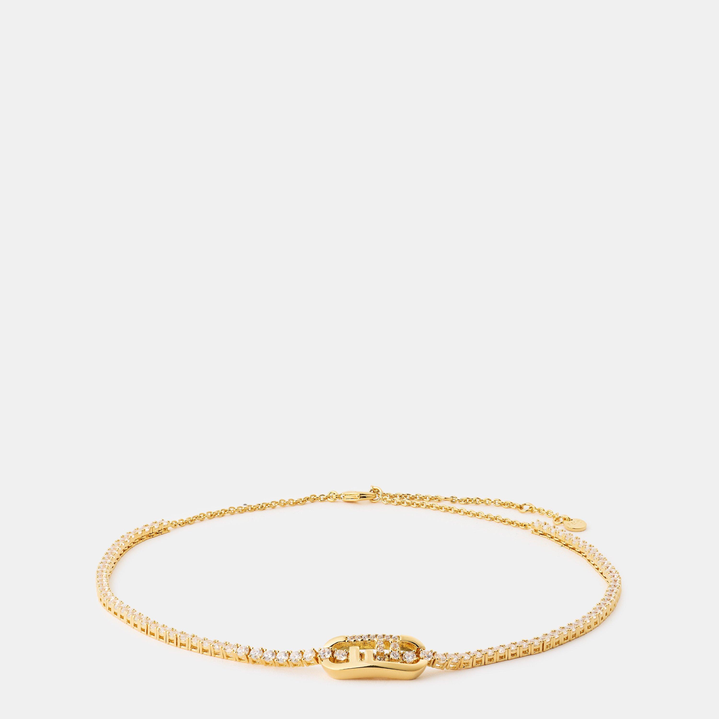 Oro Sft/Crystal - Fendi - Women's Brass Pendant Necklace - 1