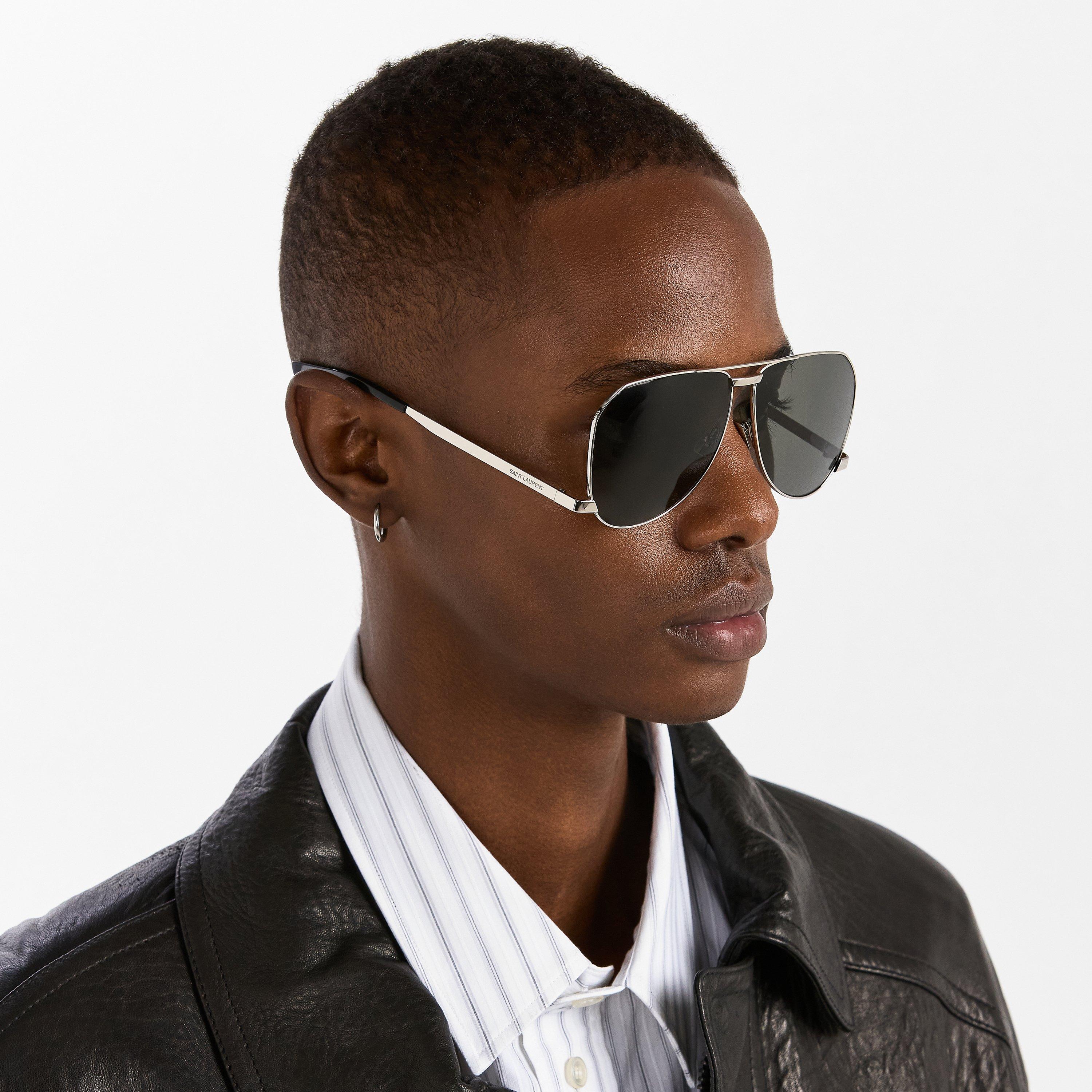 Silver - Saint Laurent - Dust Aviator Sunglasses - 3