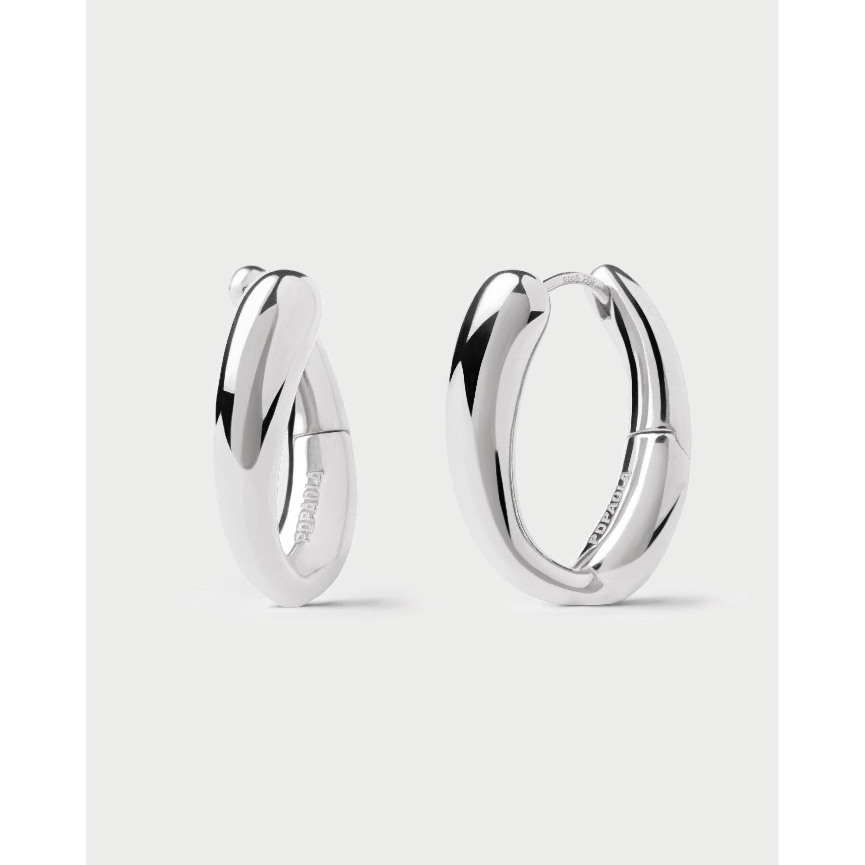 Silver - PDPAOLA - PDPAOLA Helix Hoop Earrings - 1