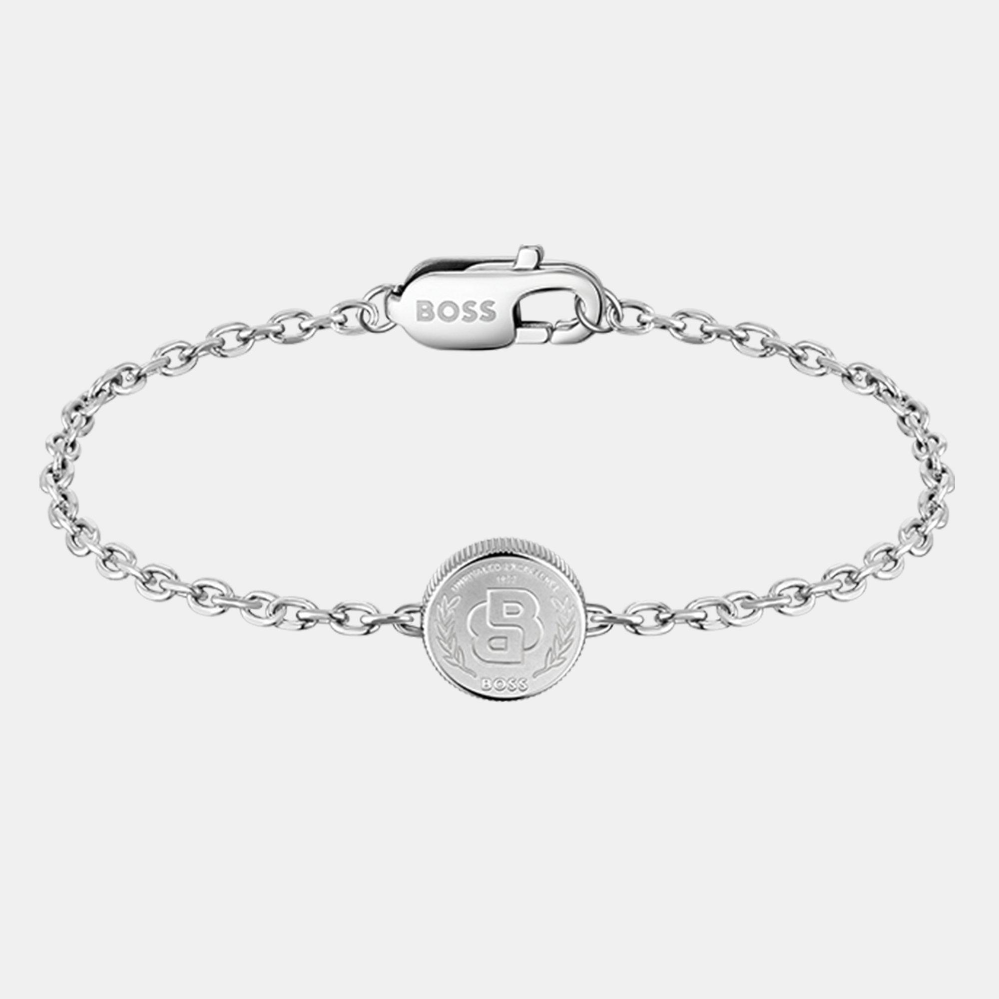 Boss Gents BOSS Double B Medallion Necklace and Bracelet - Silver