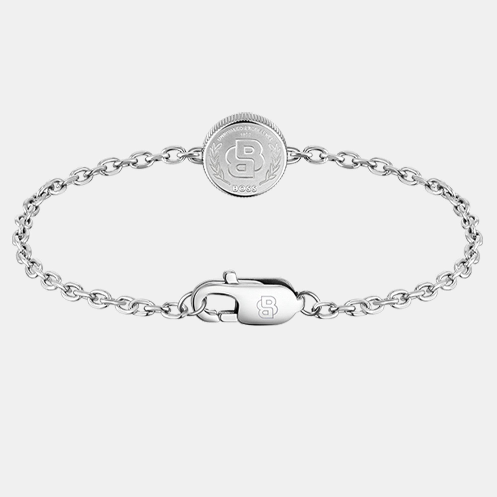 Silver - Boss - Gents BOSS Double B Medallion Necklace and Bracelet - 2