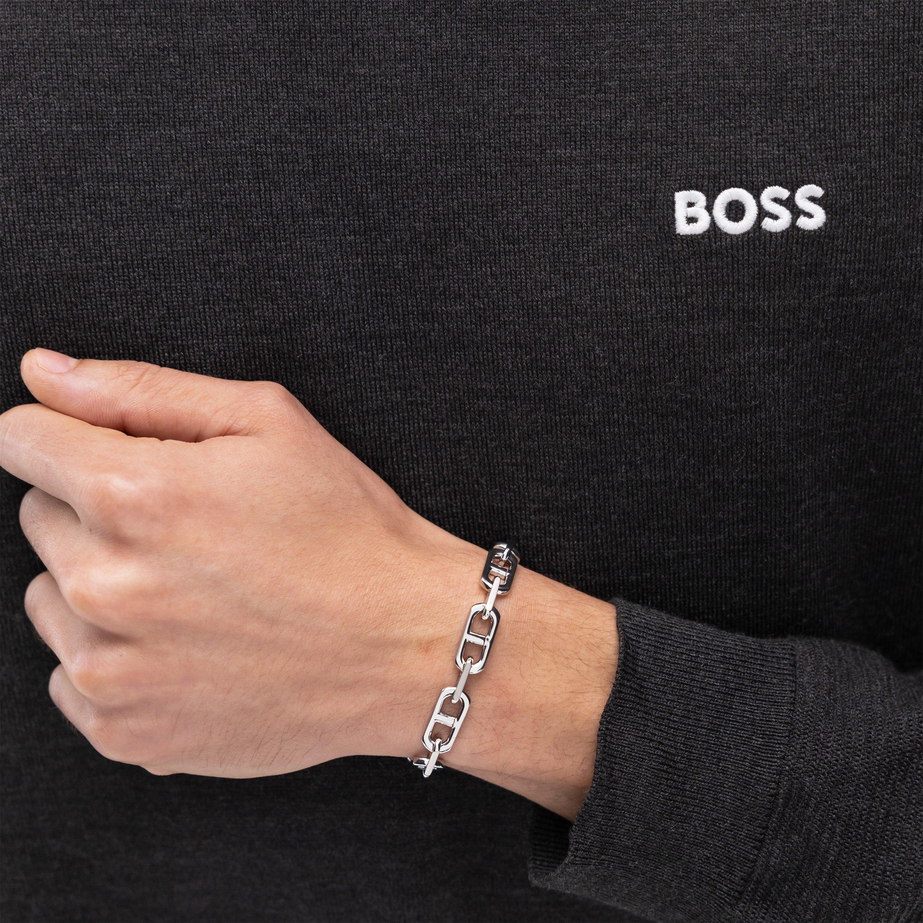 Silver - Boss - Gents BOSS Kode Chain Stainless Steel Bracelet - 4