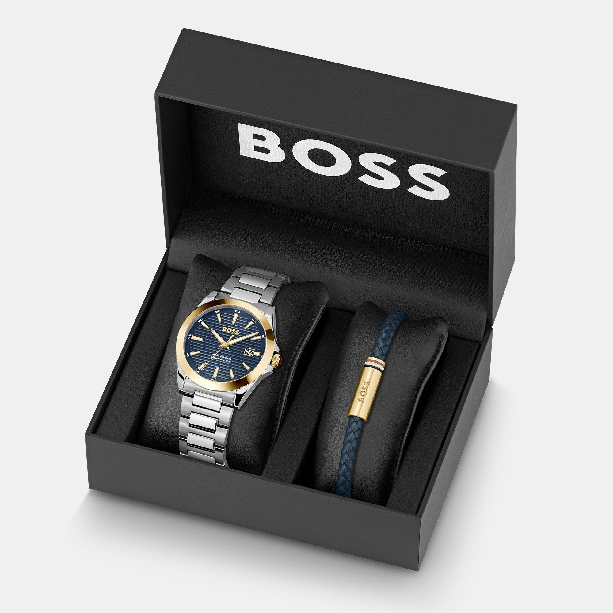 Boss Men's Gents Strike A Watch And Bracelet Gift Set - 