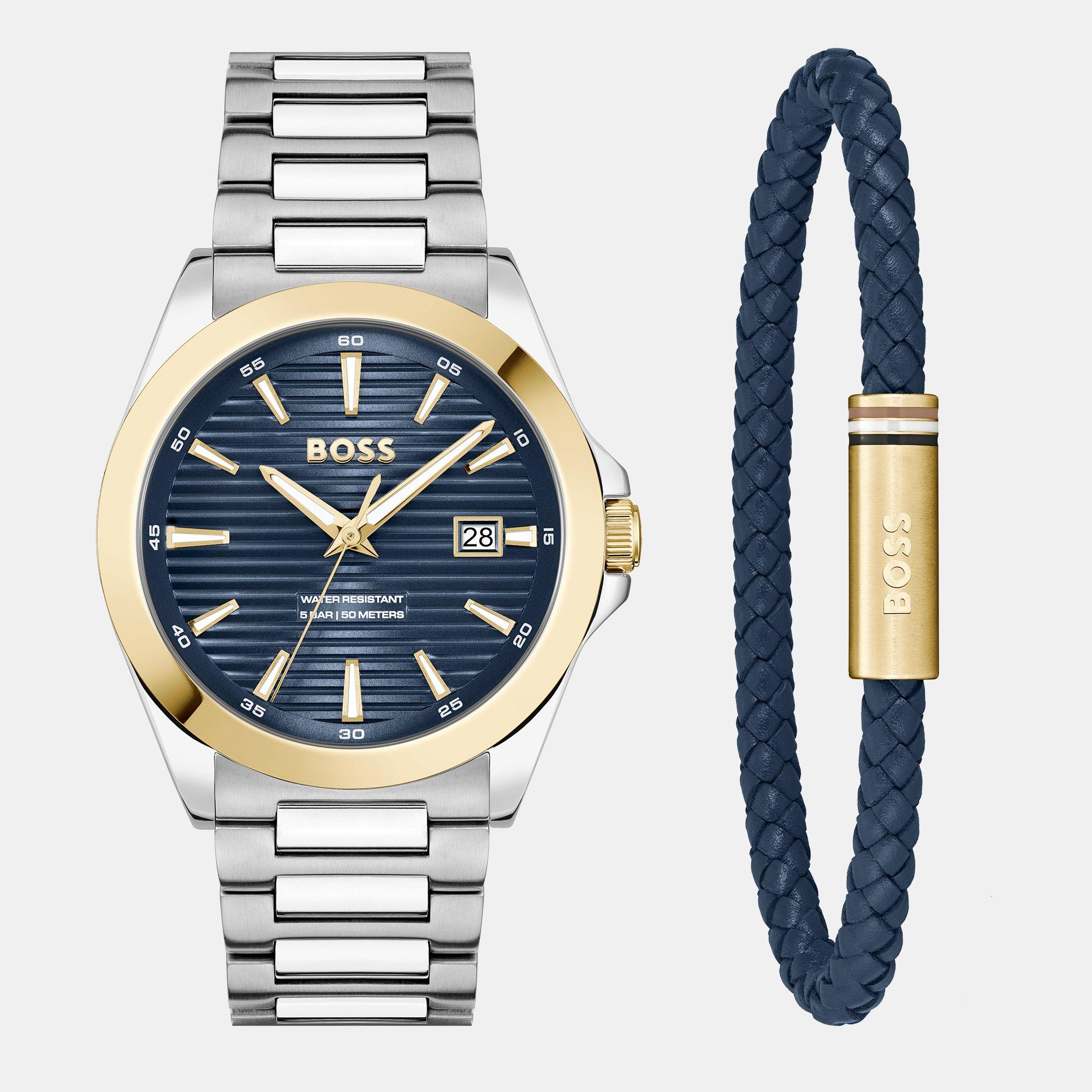 Multi - Boss - Gents BOSS Strike A Watch and Bracelet Gift Set - 3