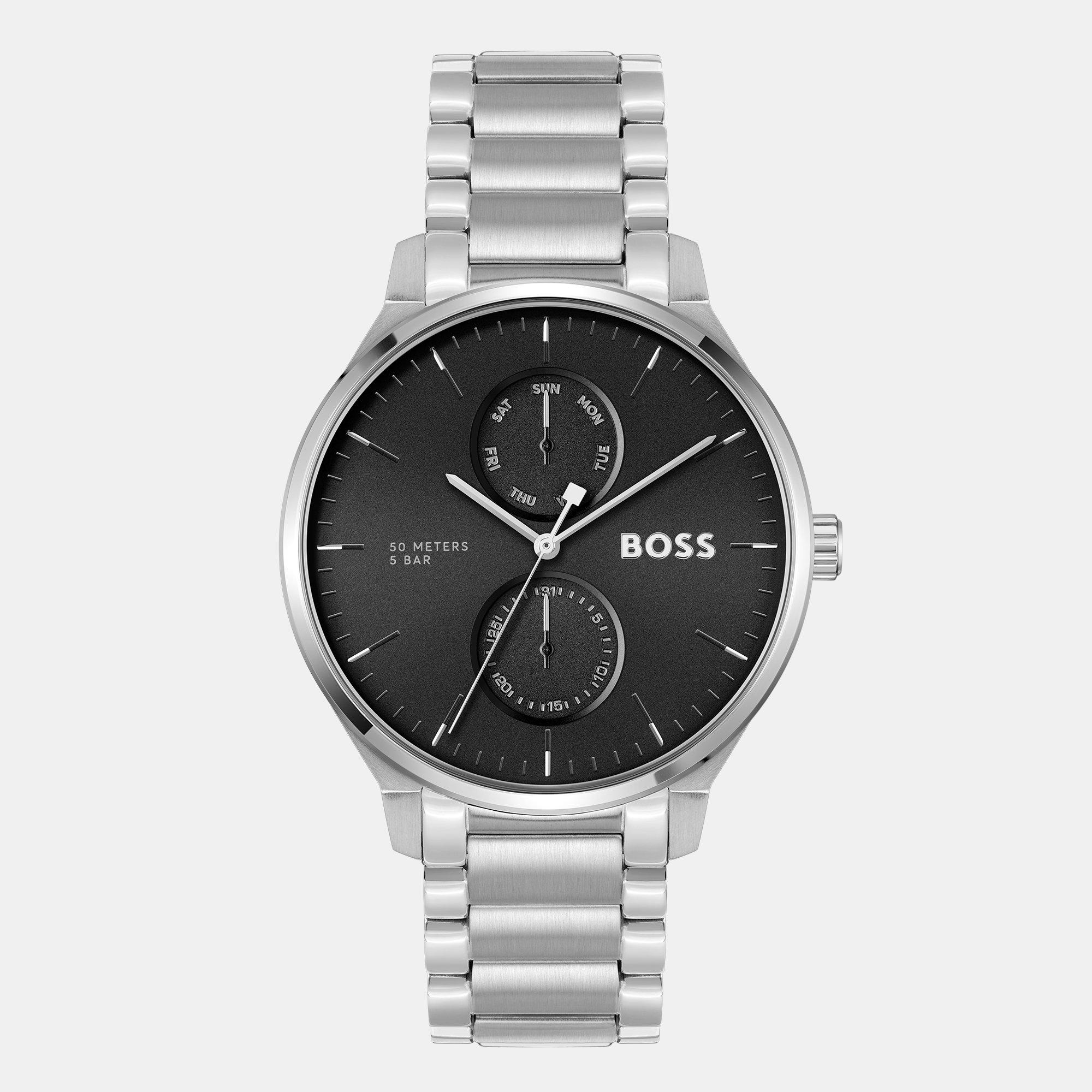 Silver - Boss - Gents BOSS Tyler A Watch and Card Holder Gift Set - 3