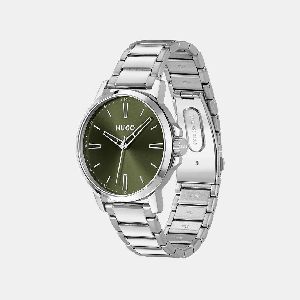 Silver - Hugo - Gents HUGO #SMOOTH Stainless Steel Bracelet Watch - 3