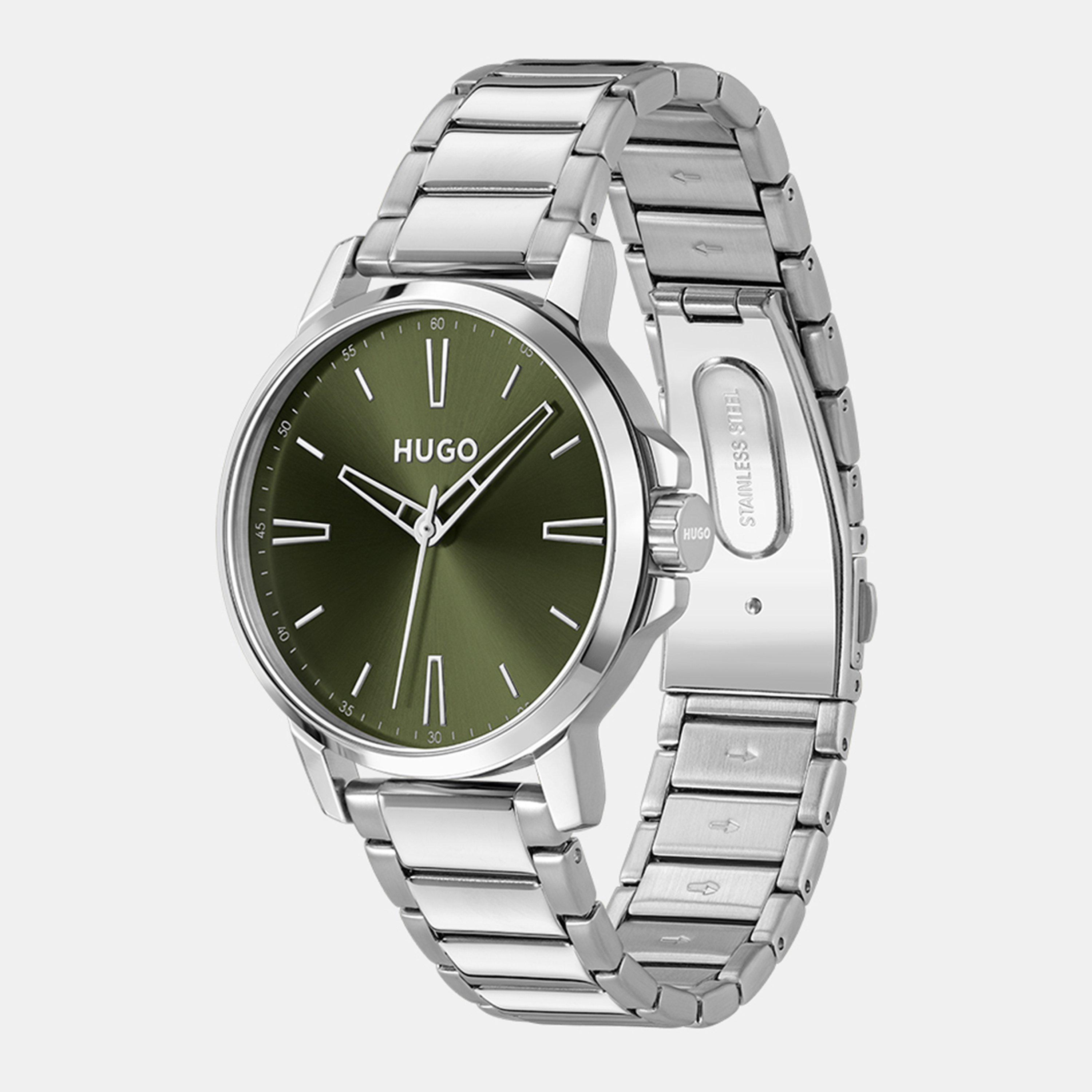 Silver - Hugo - Gents HUGO #SMOOTH Stainless Steel Bracelet Watch - 4