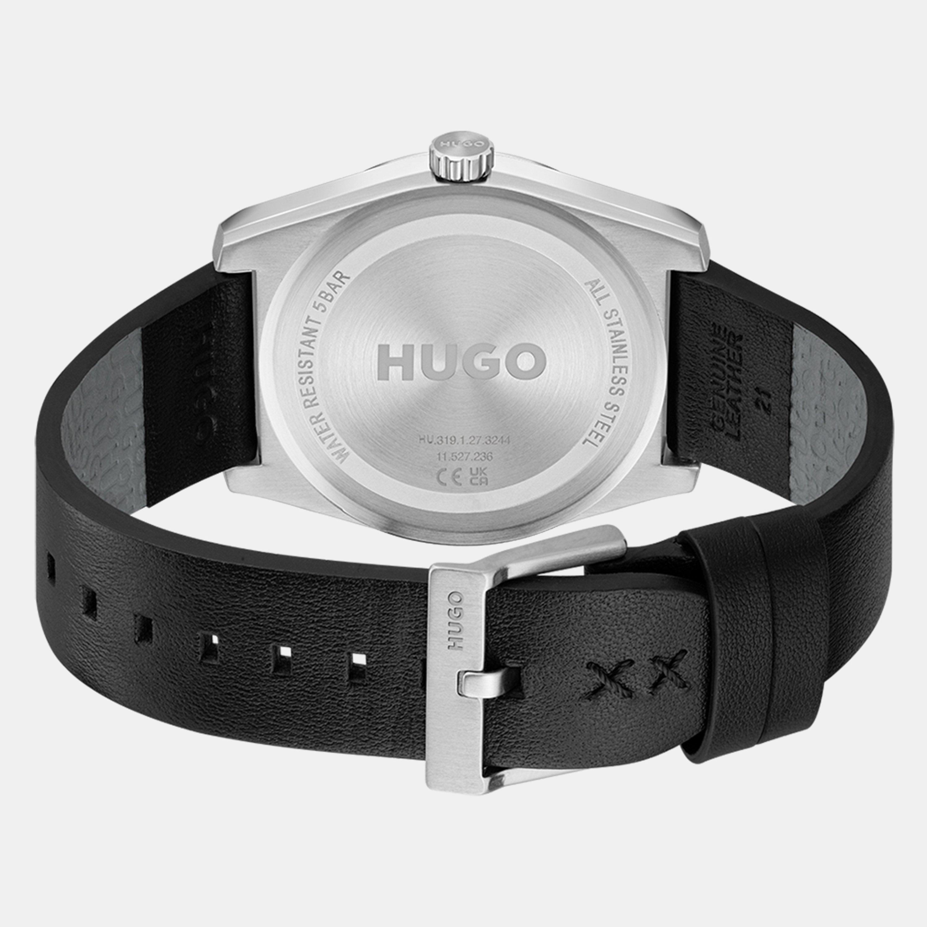 Hugo Jewellery | Gents HUGO #ARK Black Leather Strap Watch | Flannels