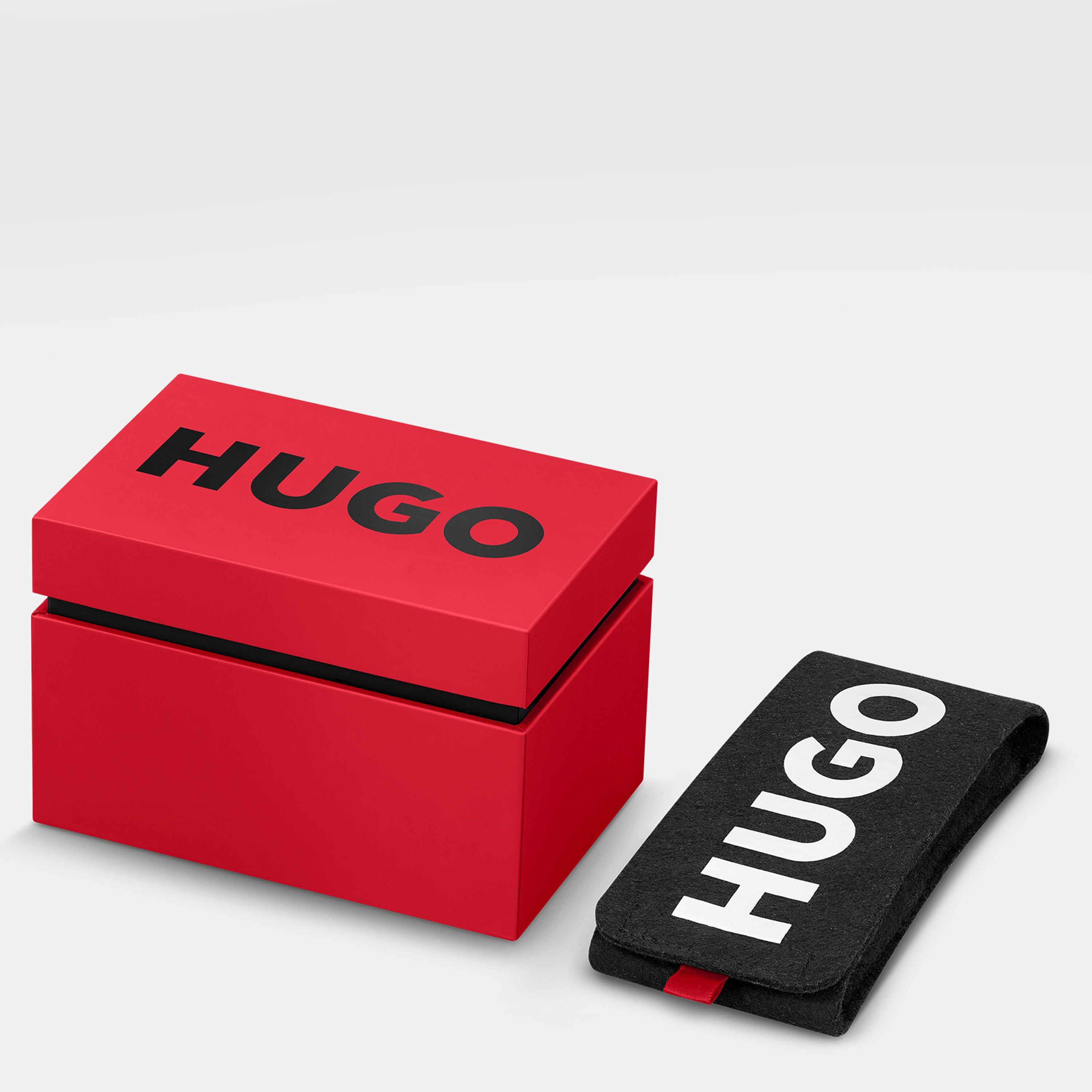 Black - Hugo - Gents HUGO #ARK Black Leather Strap Watch - 5