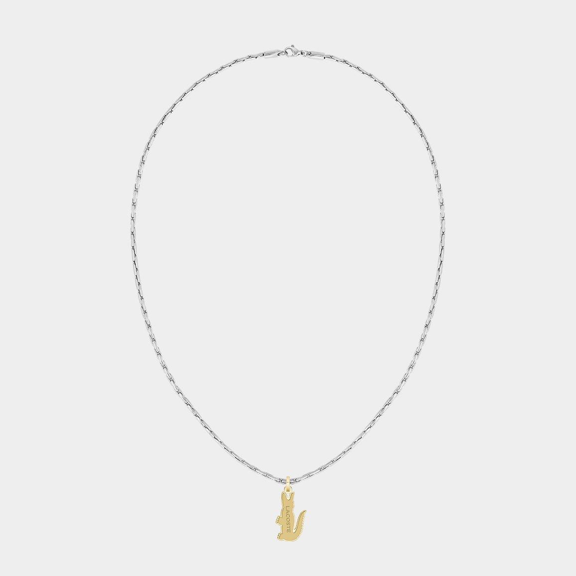 Silver - Lacoste - Lacoste Mens Arthor Crocodile Box Chain Necklace - 2
