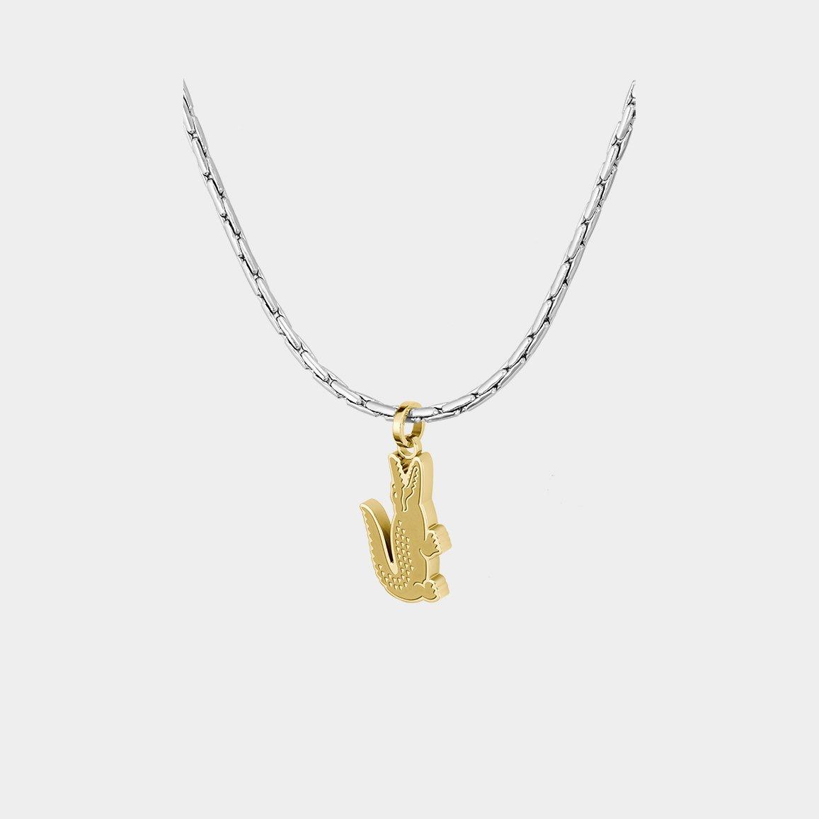 Silver - Lacoste - Lacoste Mens Arthor Crocodile Box Chain Necklace - 3