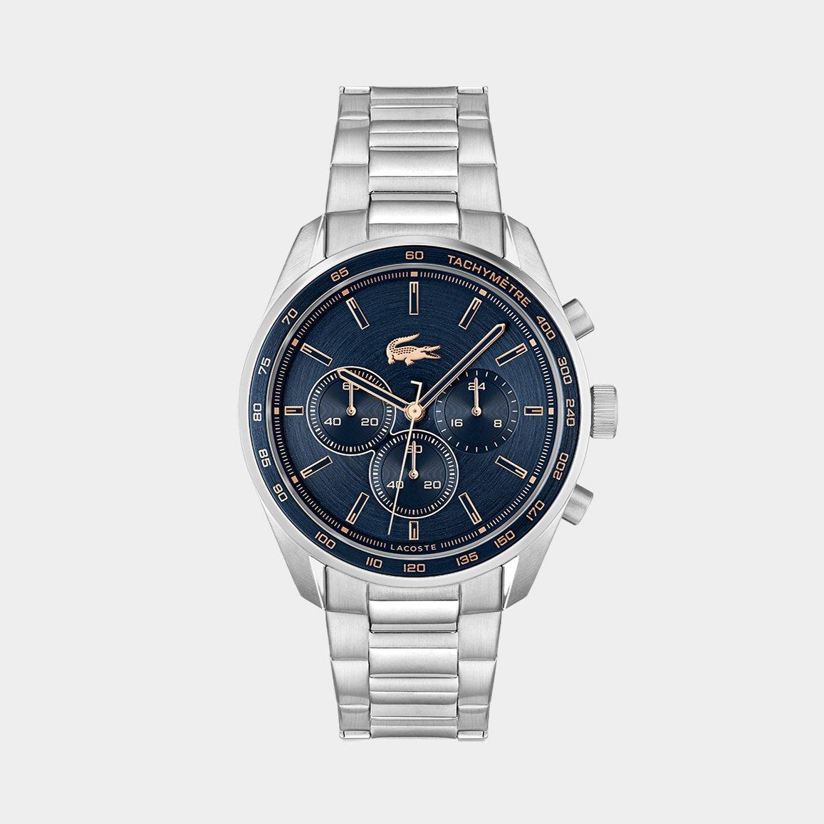 Silver - Lacoste - Lacoste Mens Boston Stainless Steel Chronograph Watch - 1