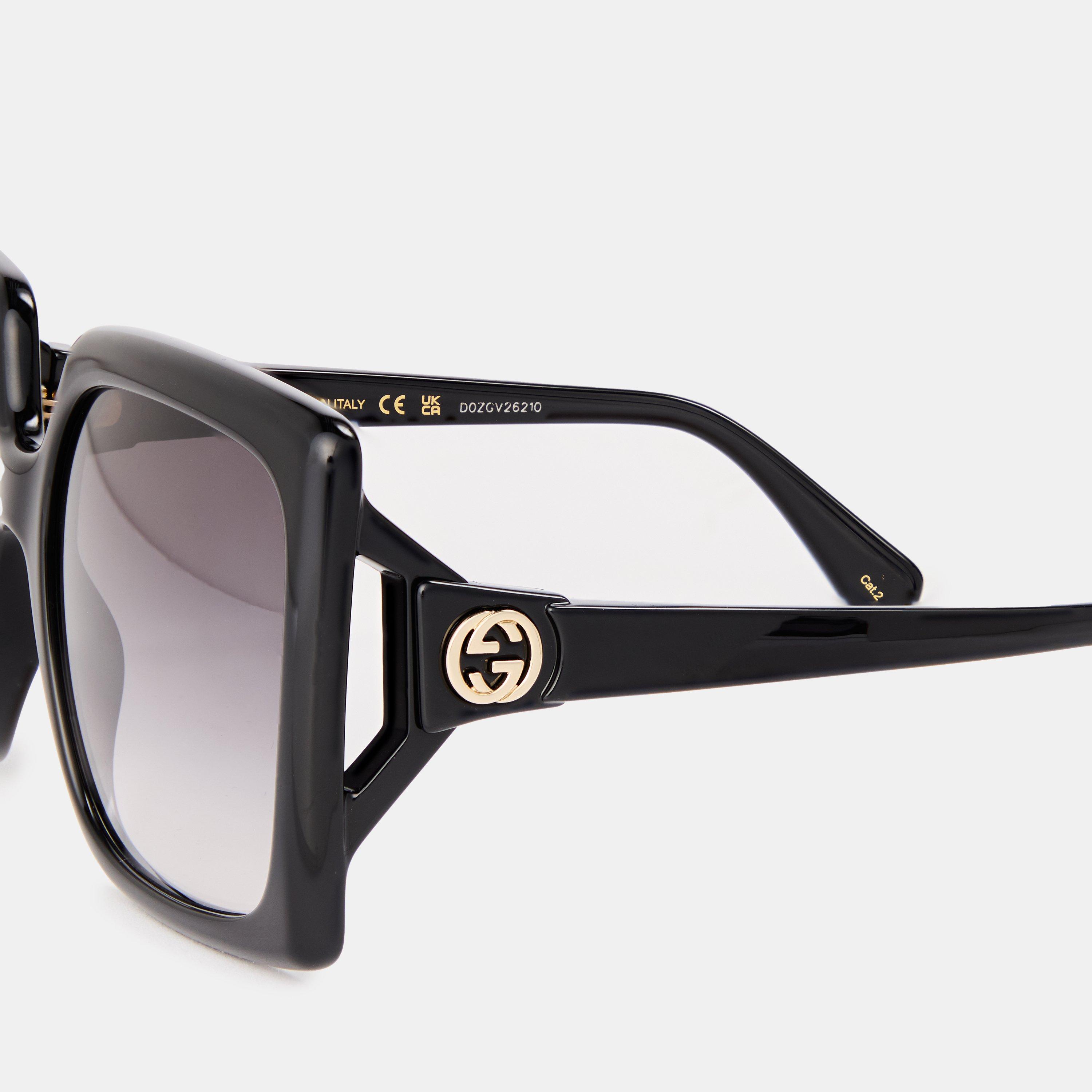 Black - Gucci - Women's Retro Gucci Sunglasses - 4