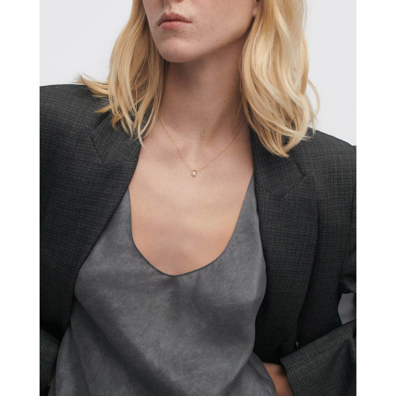 Gold - PDPAOLA - PDPAOLA La Perla Solitary Necklace - 2