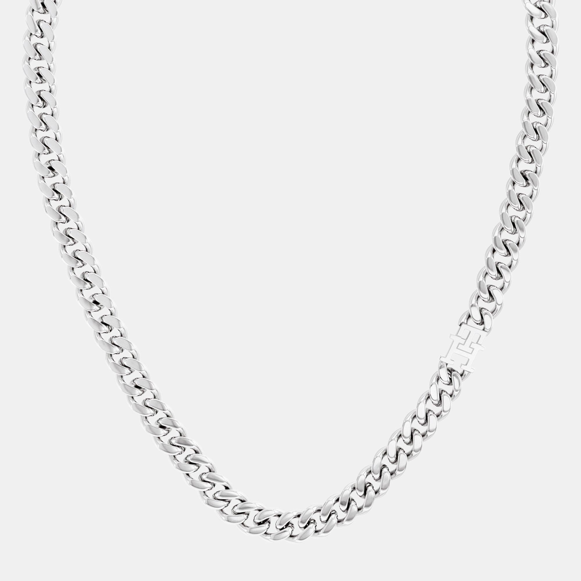 Silver - Tommy Hilfiger - Tommy Hilfiger Men’s TH85 Stainless Steel Curb Chain Necklace - 2