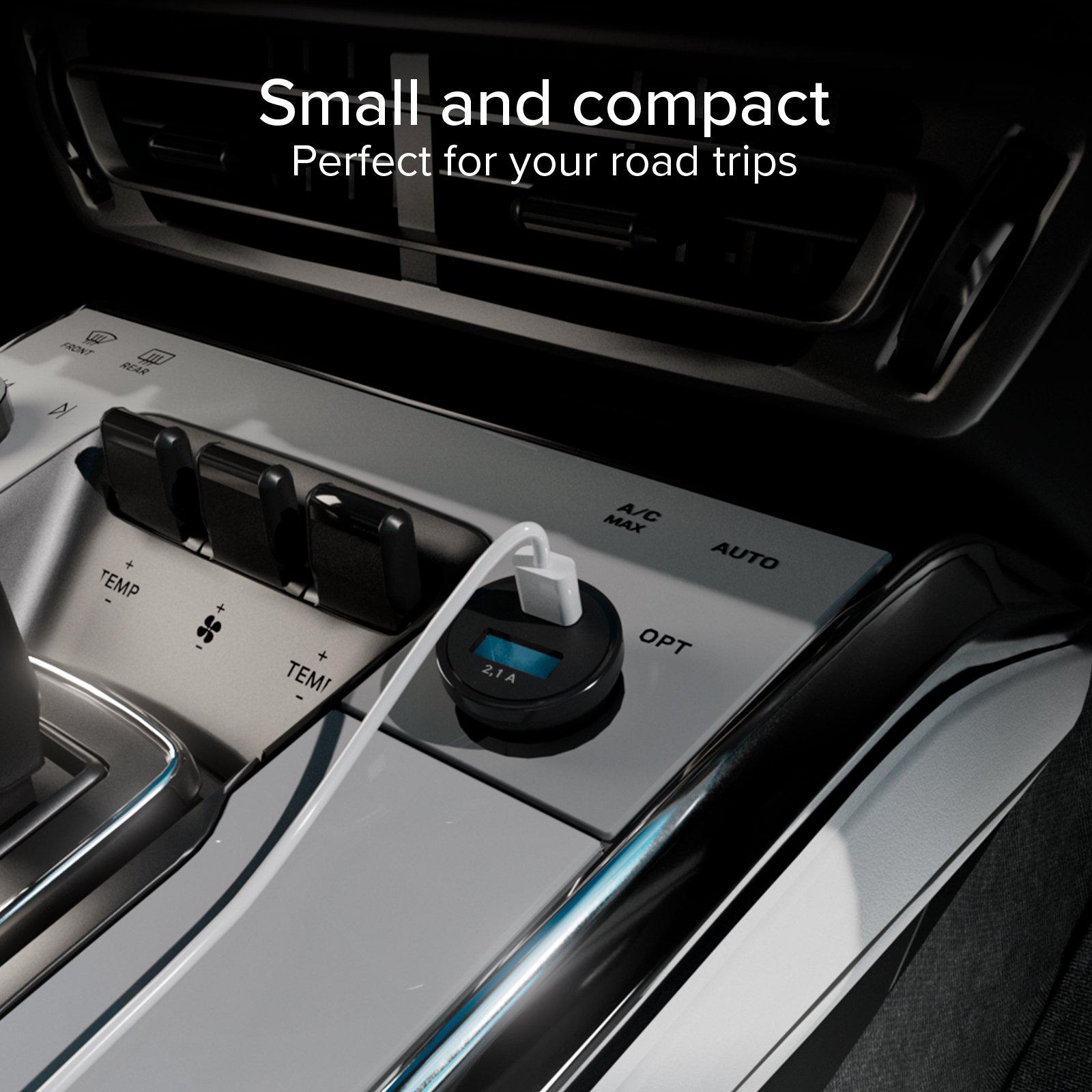 Black - SBS - In-car Battery charger USB Type-C & USB type A - 2