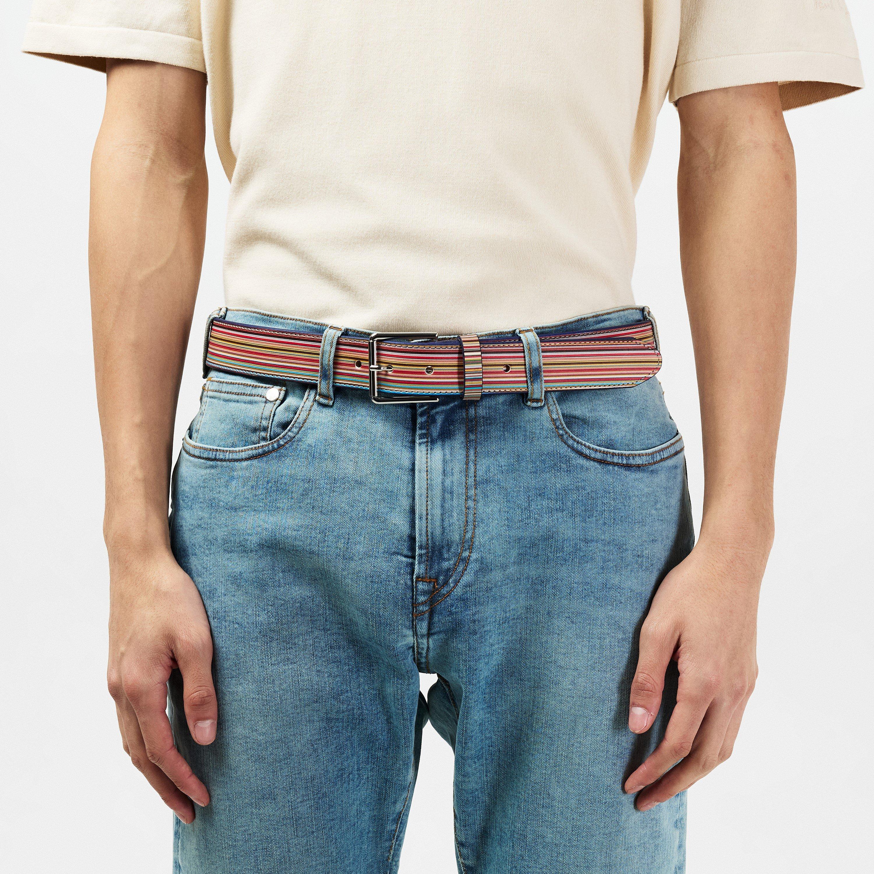 Multi 92 - Paul Smith - Stripe Leather Belt - 2