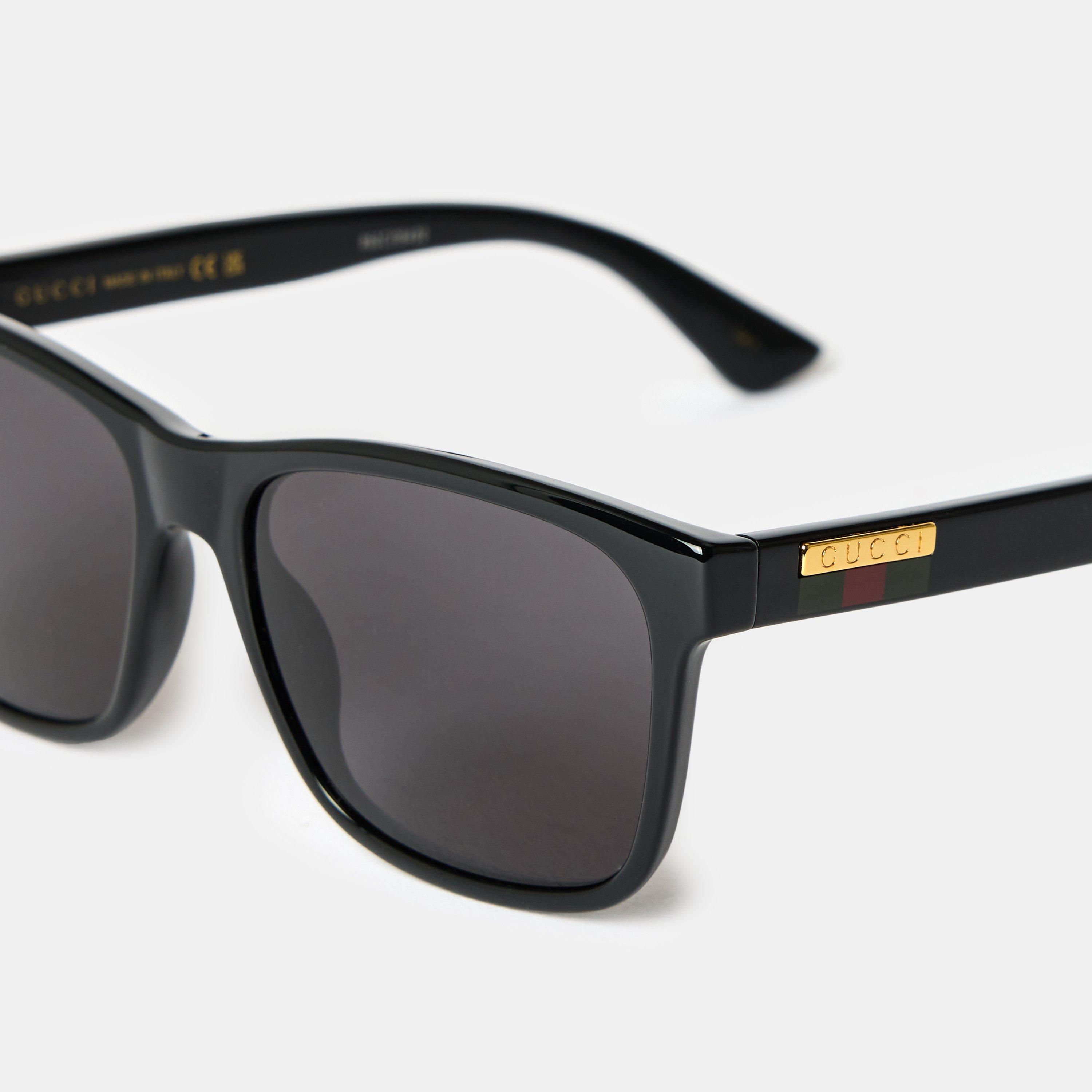 Black - Gucci - Men's Web Square Sunglasses - 3