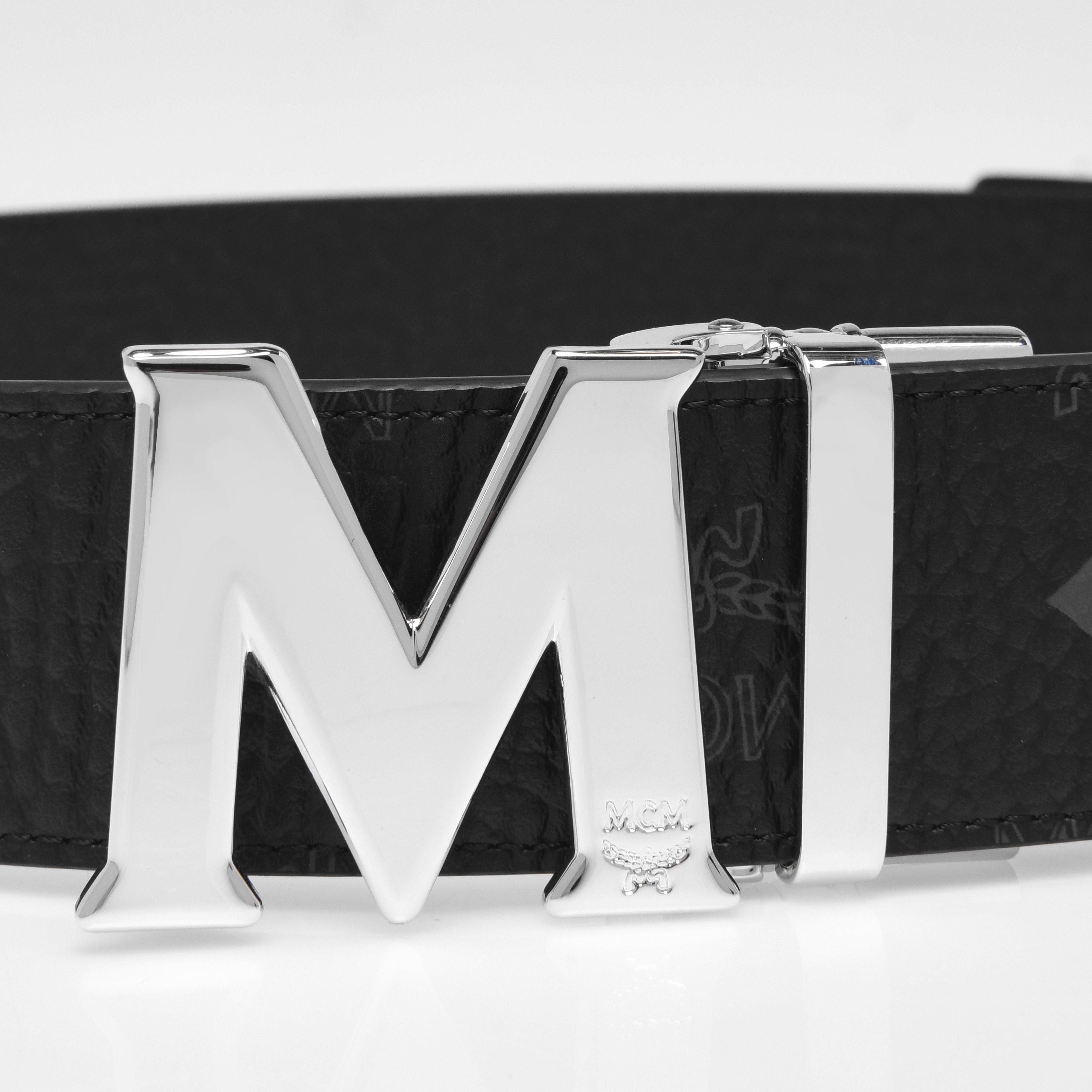Black/Silv - MCM - Claus Reversible Belt - 4
