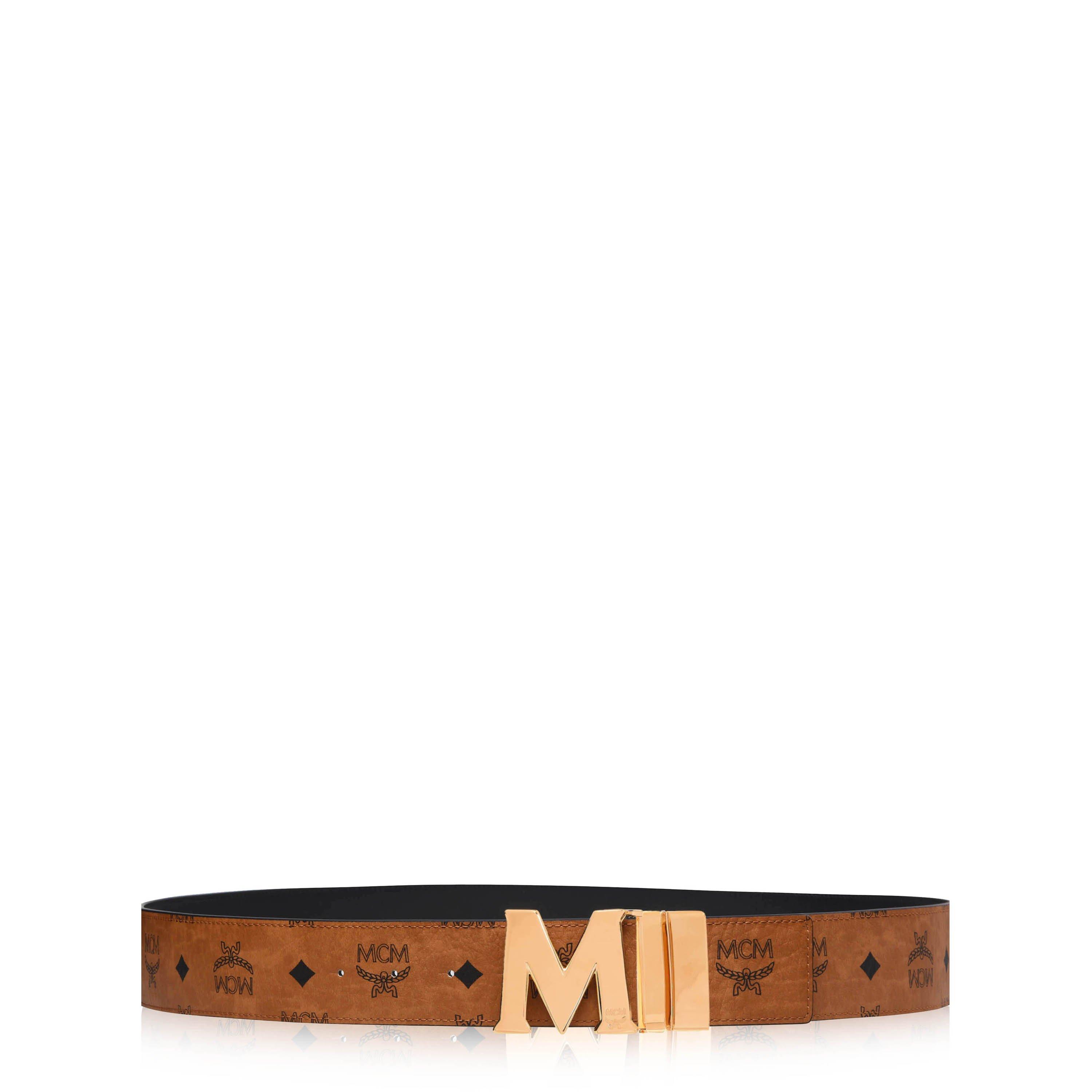 Cognac/Gold - MCM - Claus Reversible Belt - 1