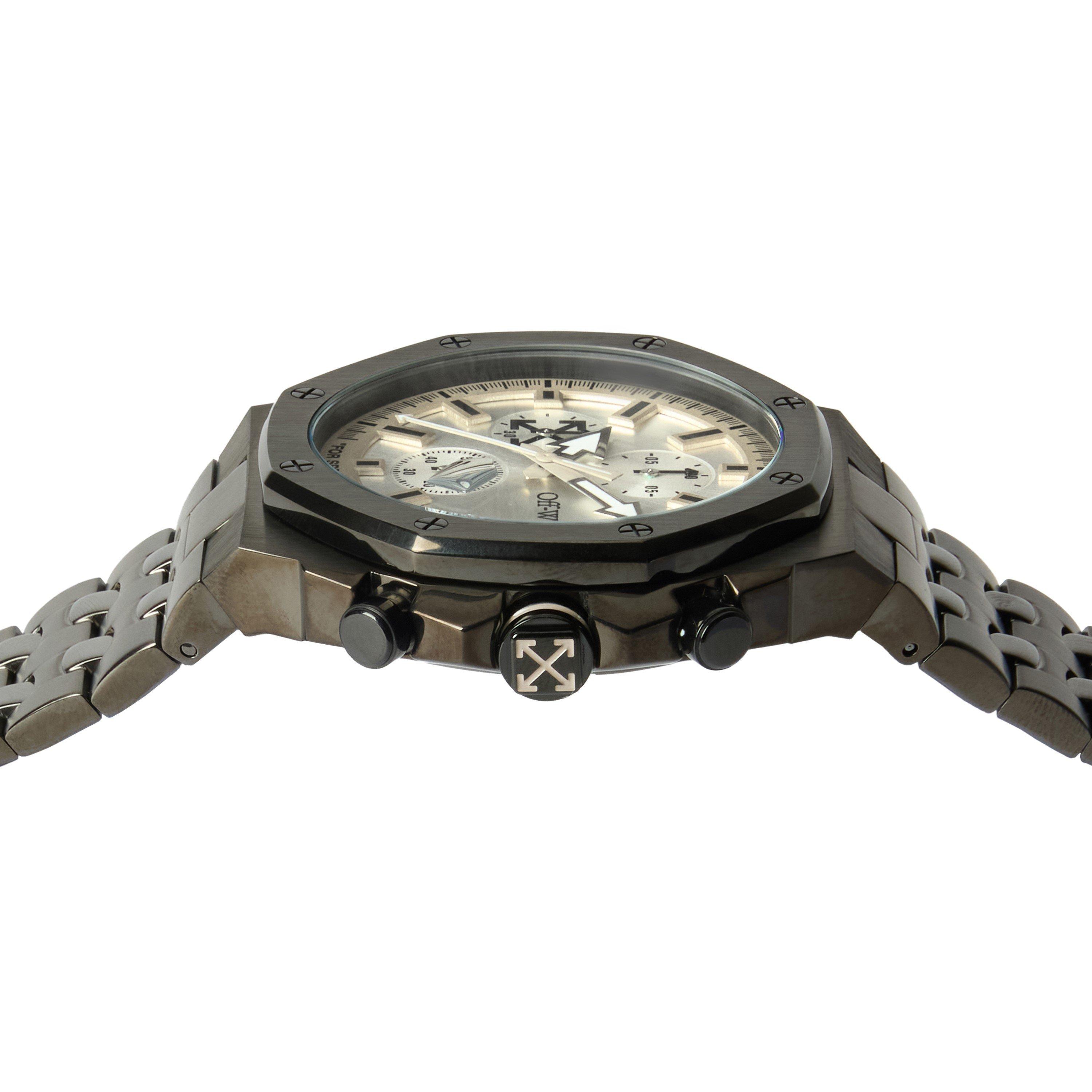 Silver/Gun - Off White - Frequency Chrono Watch - 3